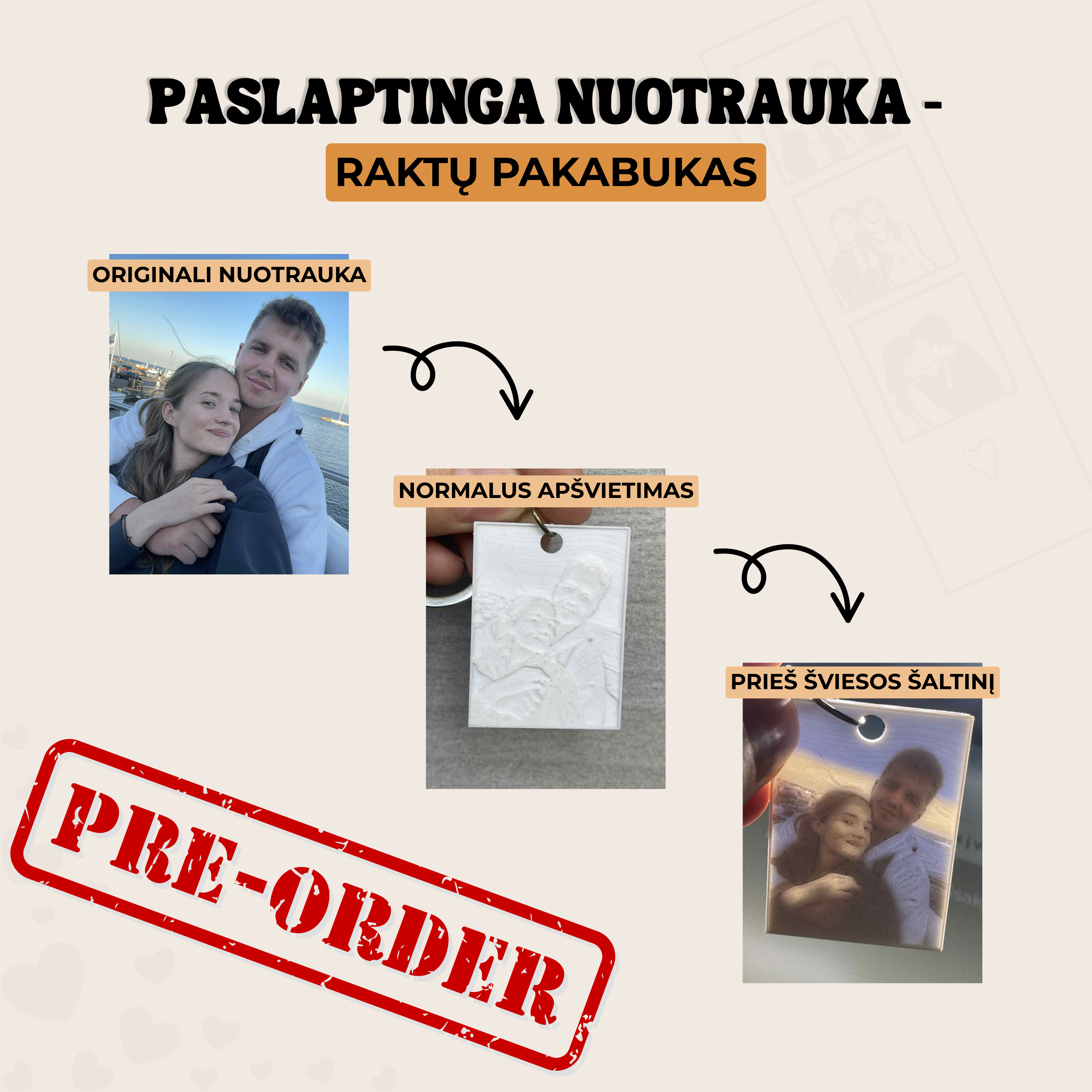 PRE-ORDER: Paslaptinga nuotrauka - raktų pakabukas