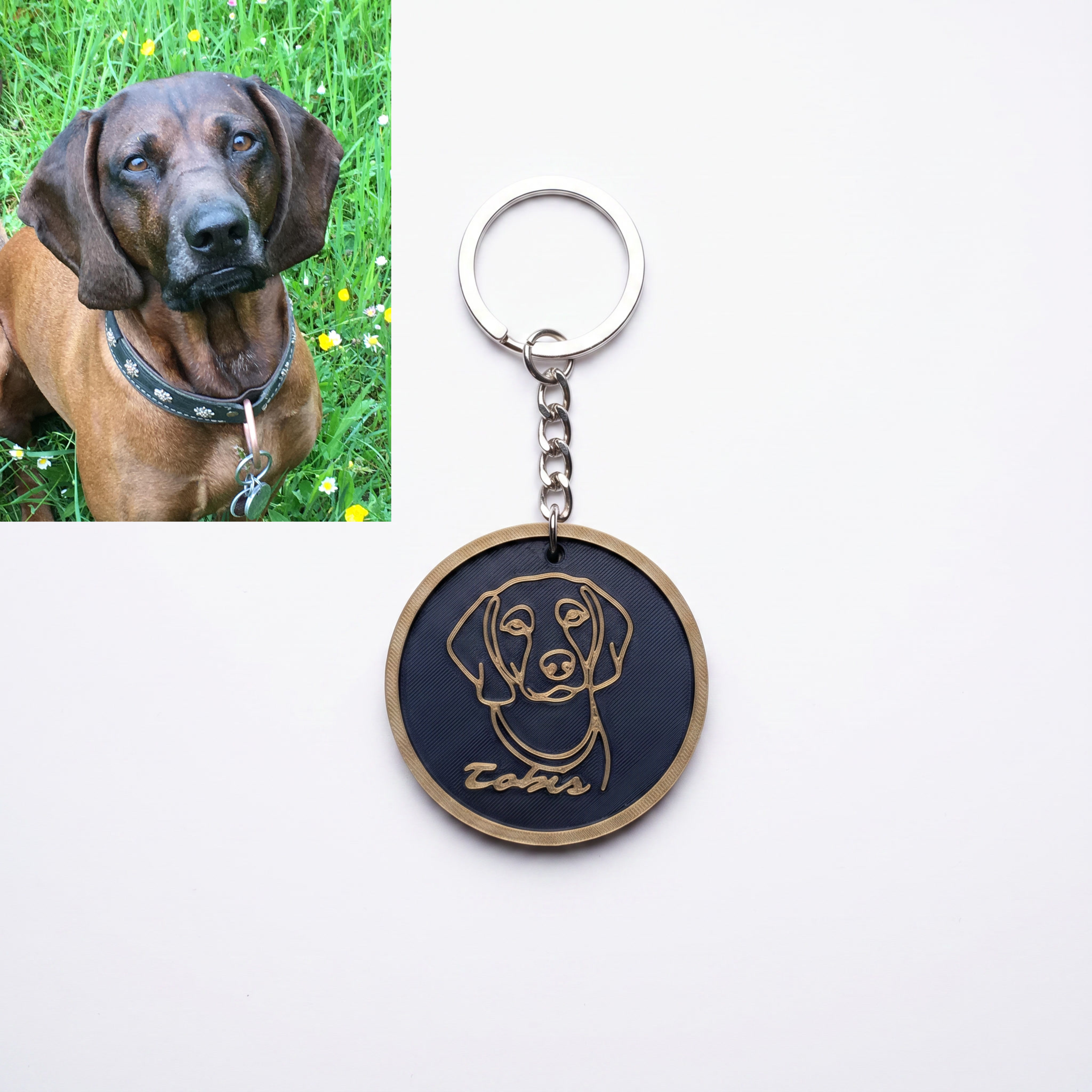 Augintinio kontūrinis pakabukas su vardu