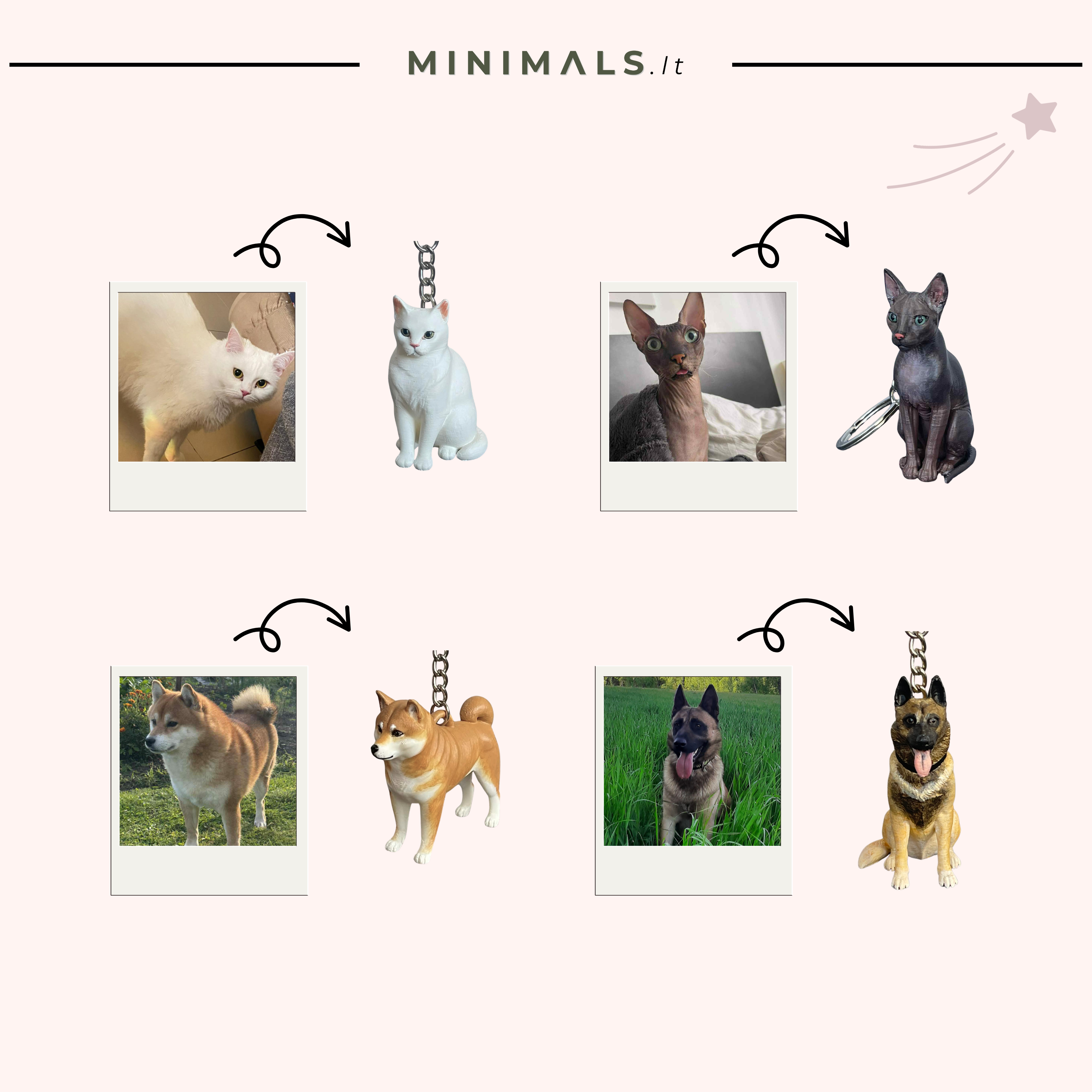 Tavo augintinio 3D raktų pakabukas