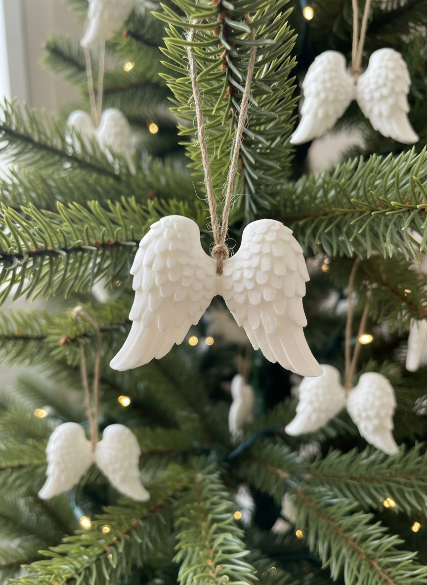 Angelo sparnai - žaisliukai Kalėdoms (12 vnt.)