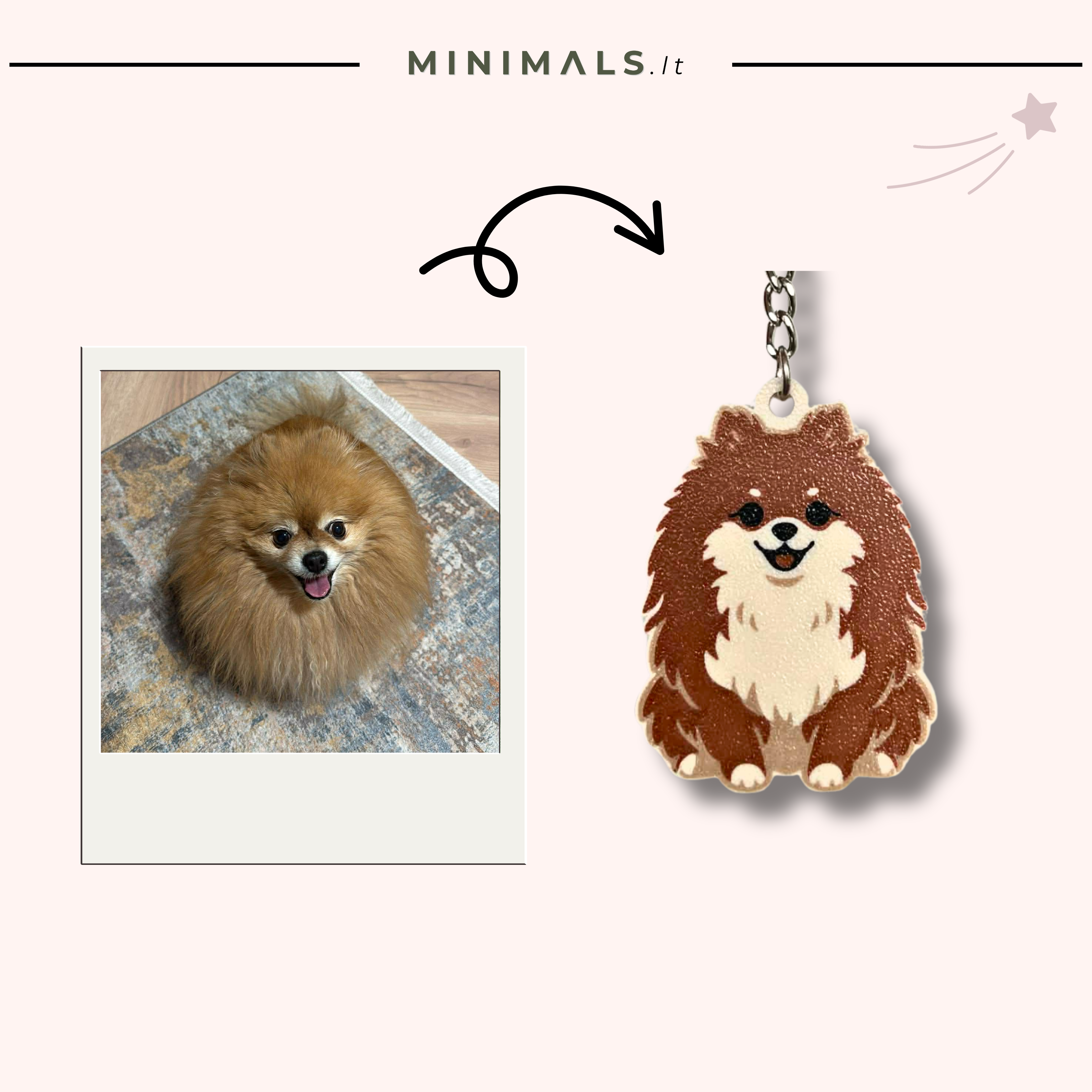 Tavo augintinio 2D raktų pakabukas