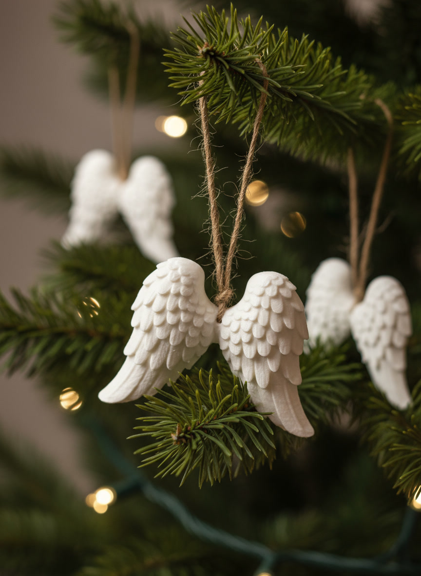 Angelo sparnai - žaisliukai Kalėdoms (12 vnt.)