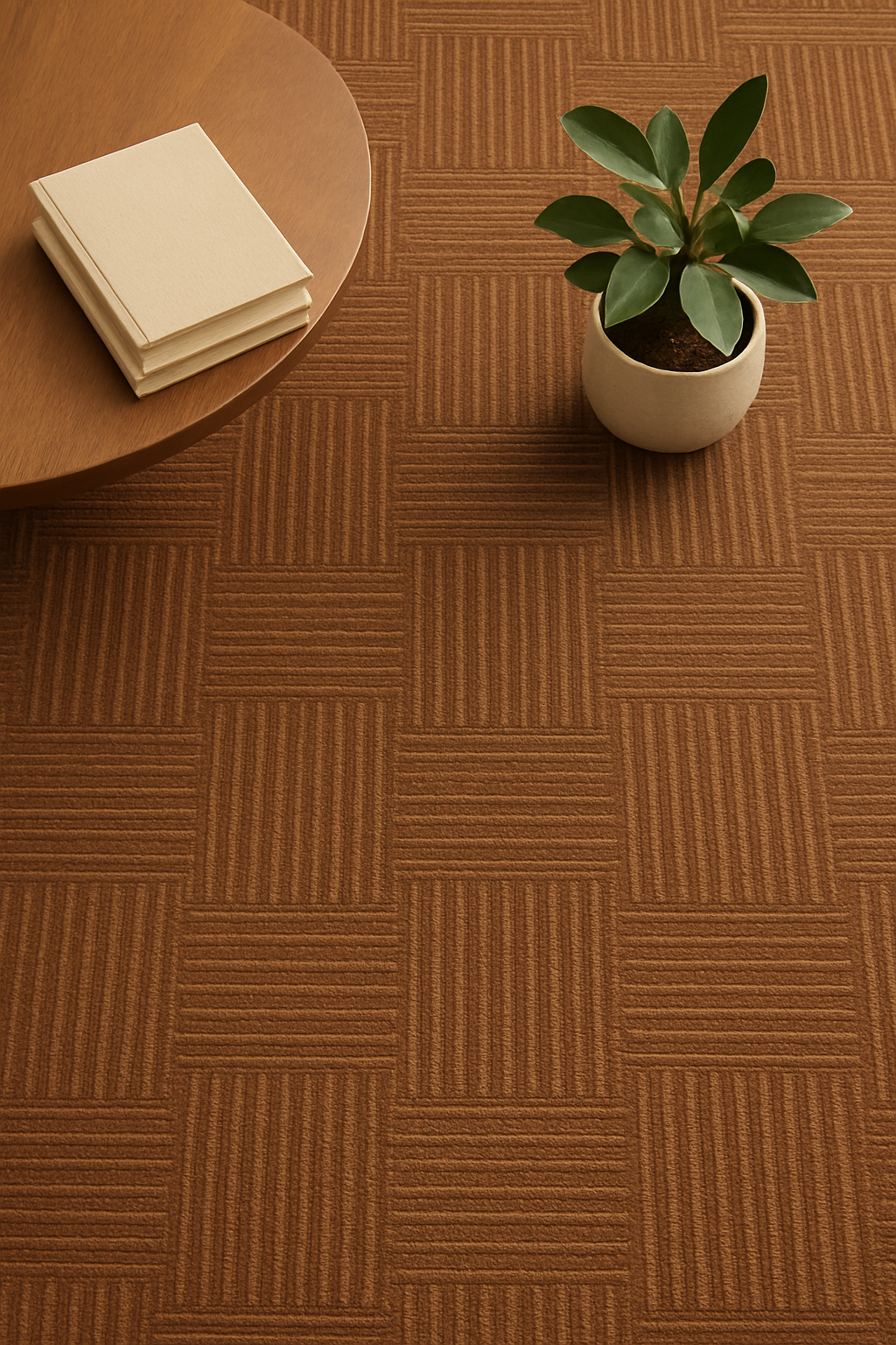 Modern Brown Patterned Carpet Tile
