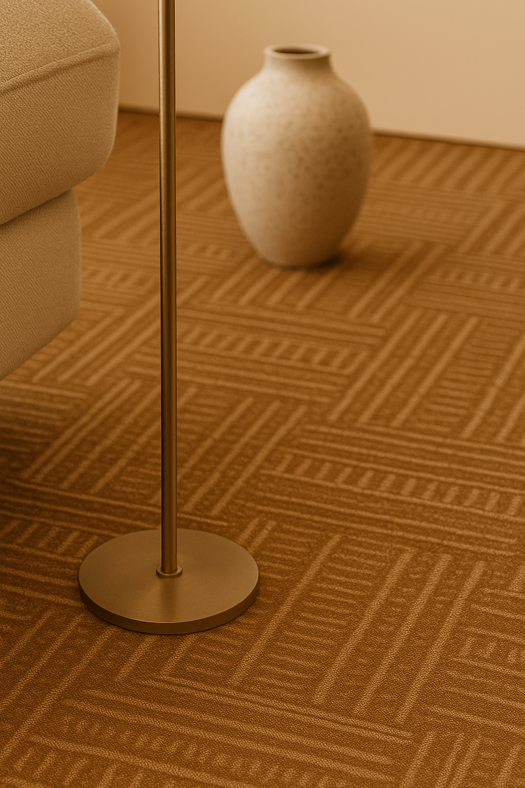Modern Brown Patterned Carpet Tile