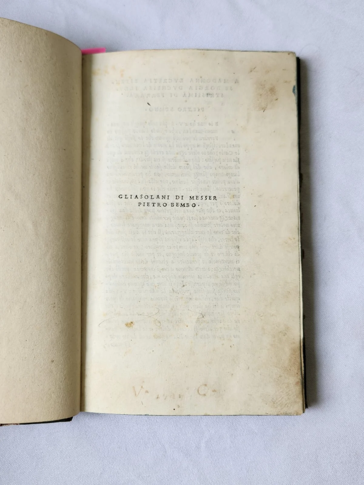 PIETRO BEMBO GLI ASOLANI – ALDO MANUZIO 1505