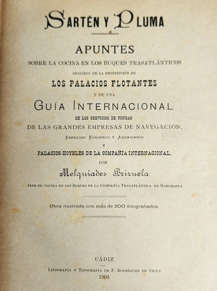 MELQUIADES BRIZUELA - APUNTES SOBRE LA COCINA EN LOS BUQUES