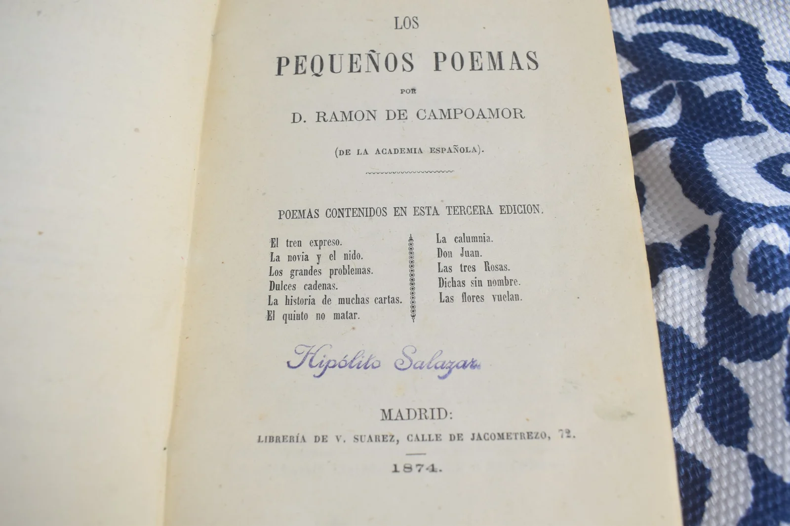 LOS PEQUEÑOS POEMAS POR RAMON DE CAMPOAMOR 1874