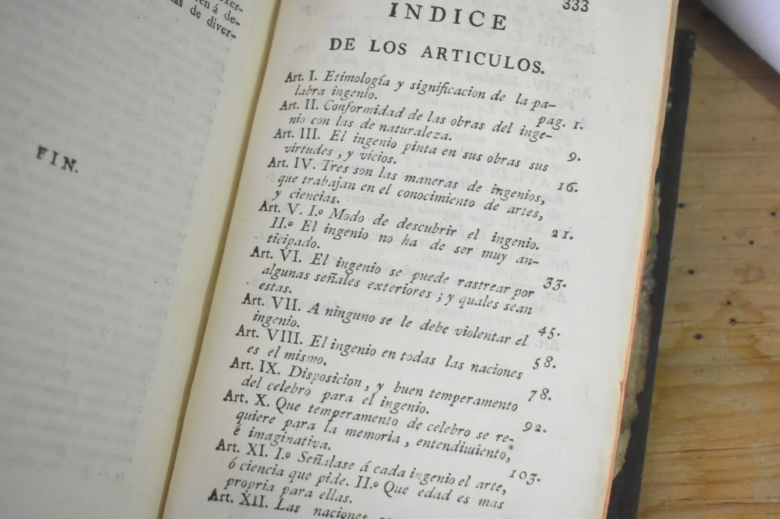 DISCERNIMIENTO FILOSÓFICO DE INGENIOS PARA ARTES Y CIENCIAS 1795