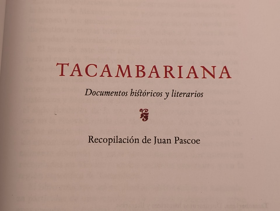 JUAN PASCOE - TACAMBARIANA