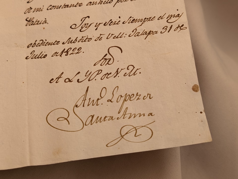 CARTA ANTONIO LOPEZ DE SANTA ANNA