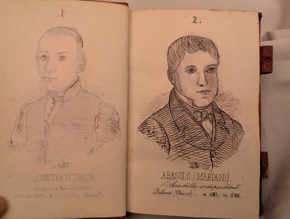 MANUSCRITO RETRATOS DE HOMBRES ILUSTRES DE TODOS LOS TIEMPOS 1879