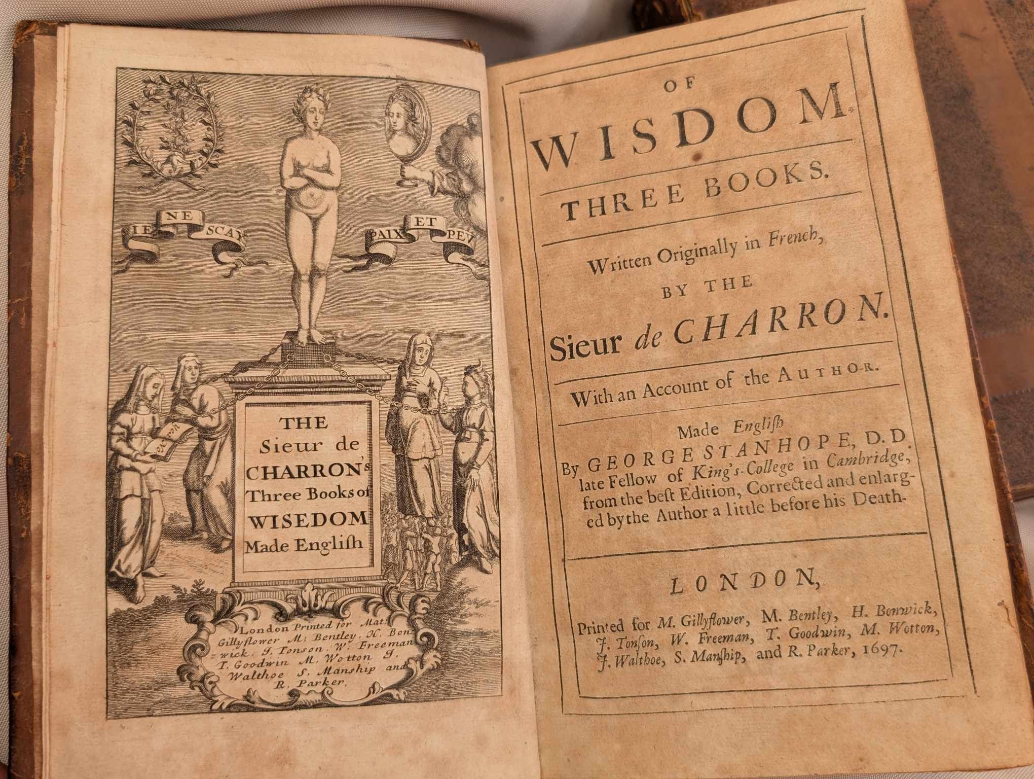 SIEUR DE CHARRON - 3 LIBROS DE SABIDURIA - 1697