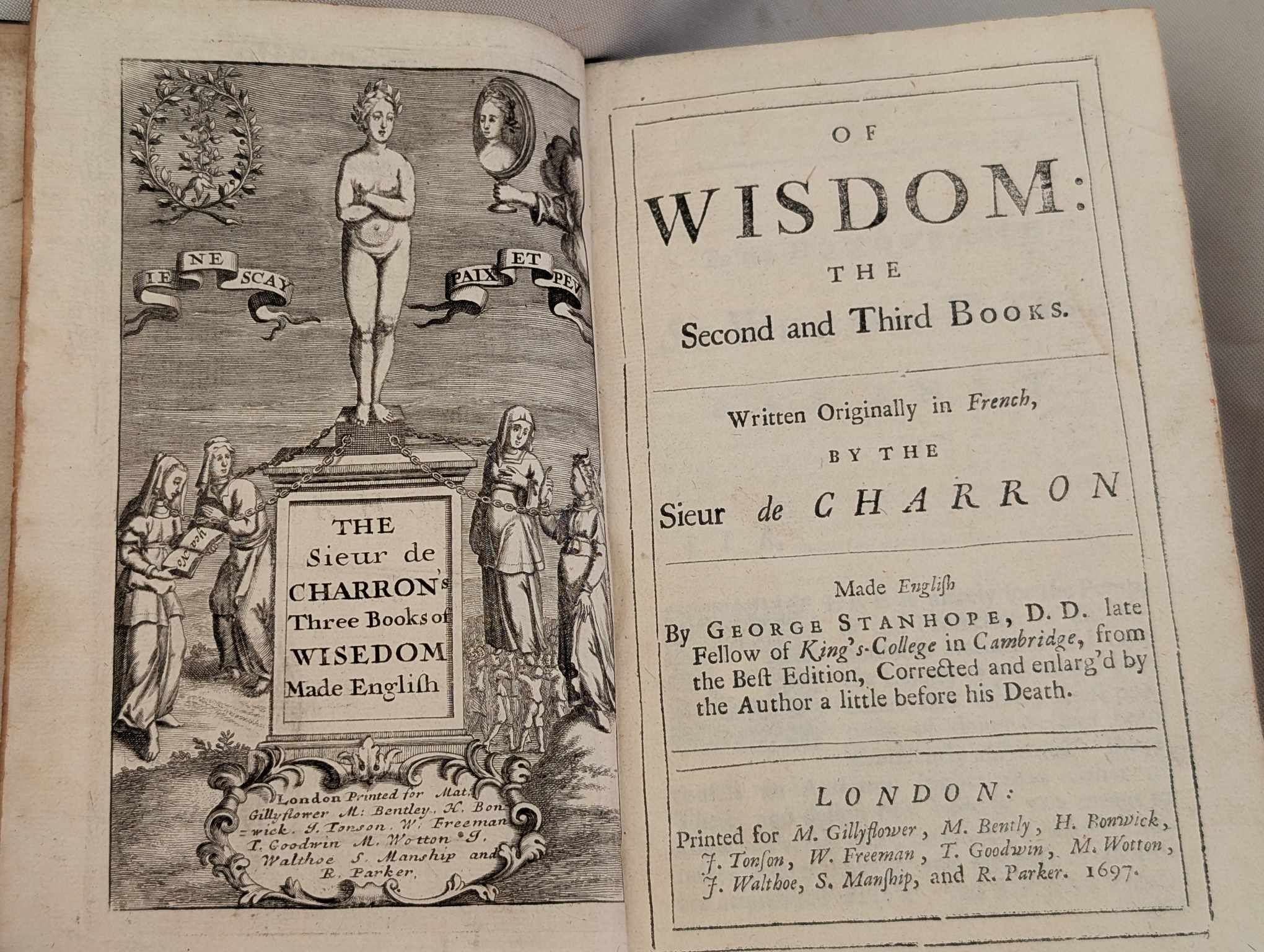 SIEUR DE CHARRON - 3 LIBROS DE SABIDURIA - 1697