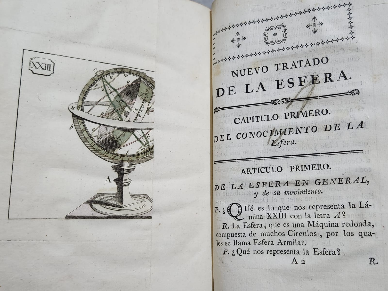 ATLAS ELEMENTAR. ILUMINADO A MANO 1786