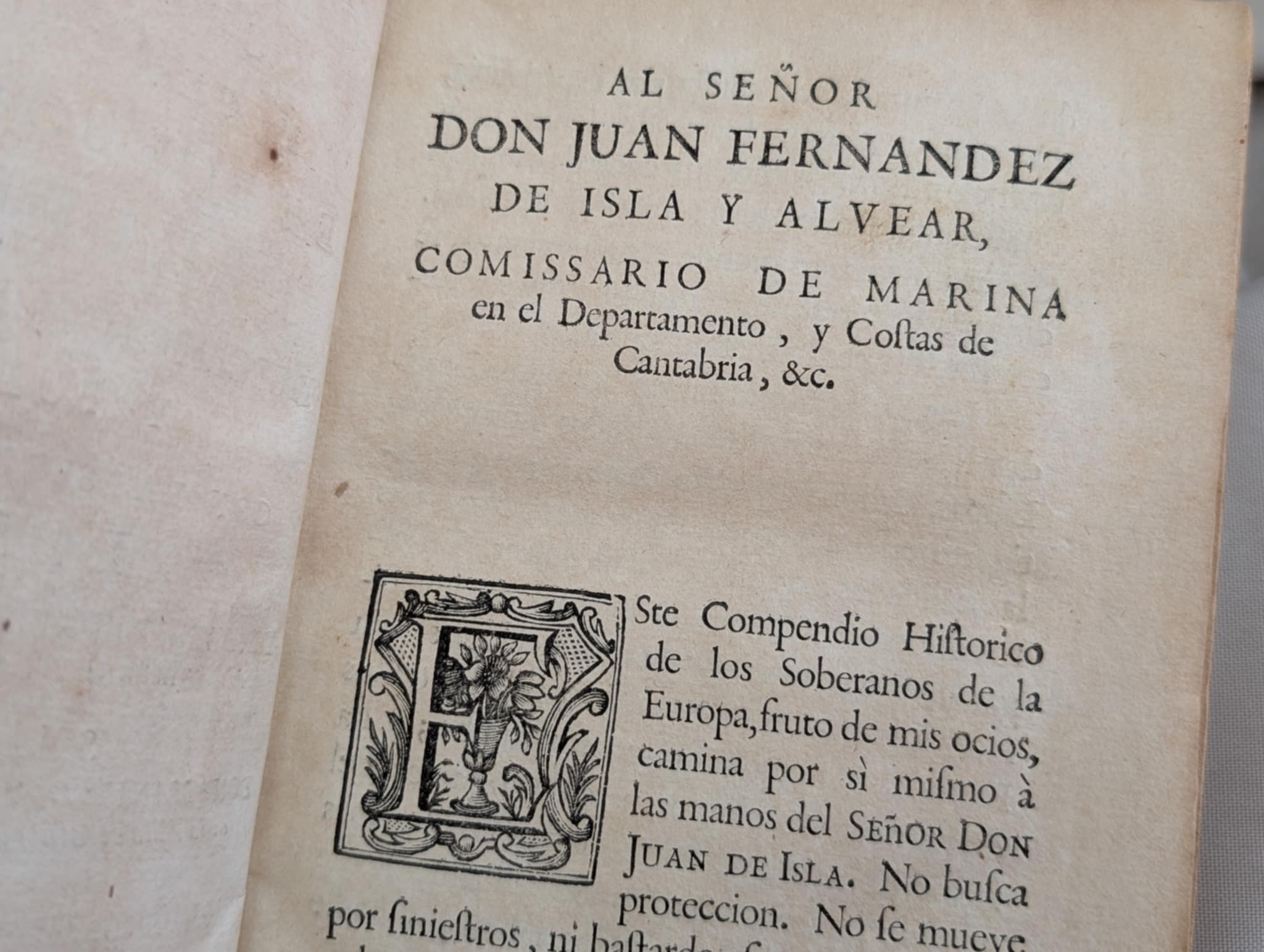 COMPENDIO HISTORICO DE LOS SOBERANOS DE LA EUROPA 1755