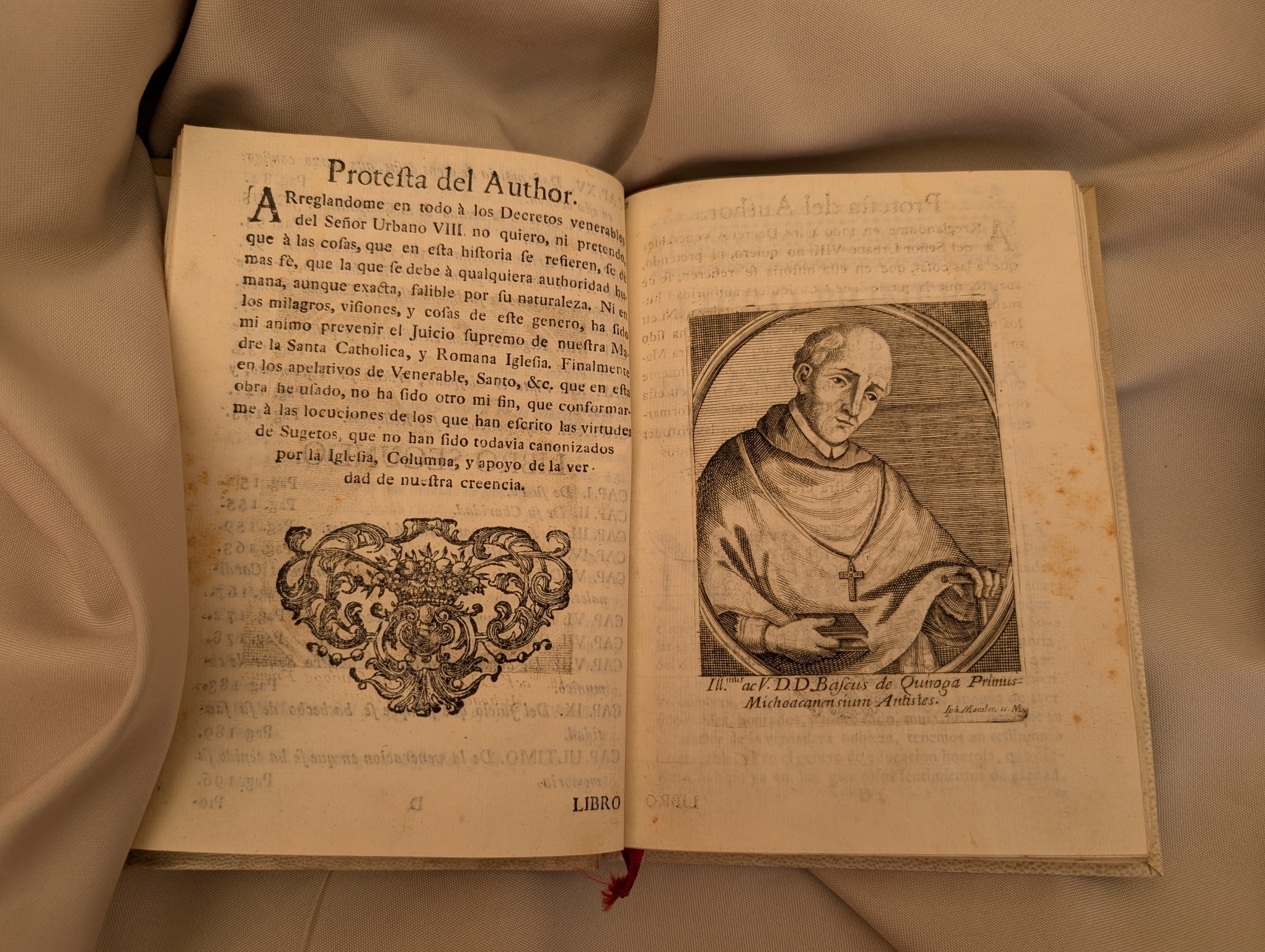 FRAGMENTOS DE LA VIDA, Y VIRTUDES DEL V. ILLMO. Y RMO. SR. DR. D. VASCO DE QUIROGA.1766