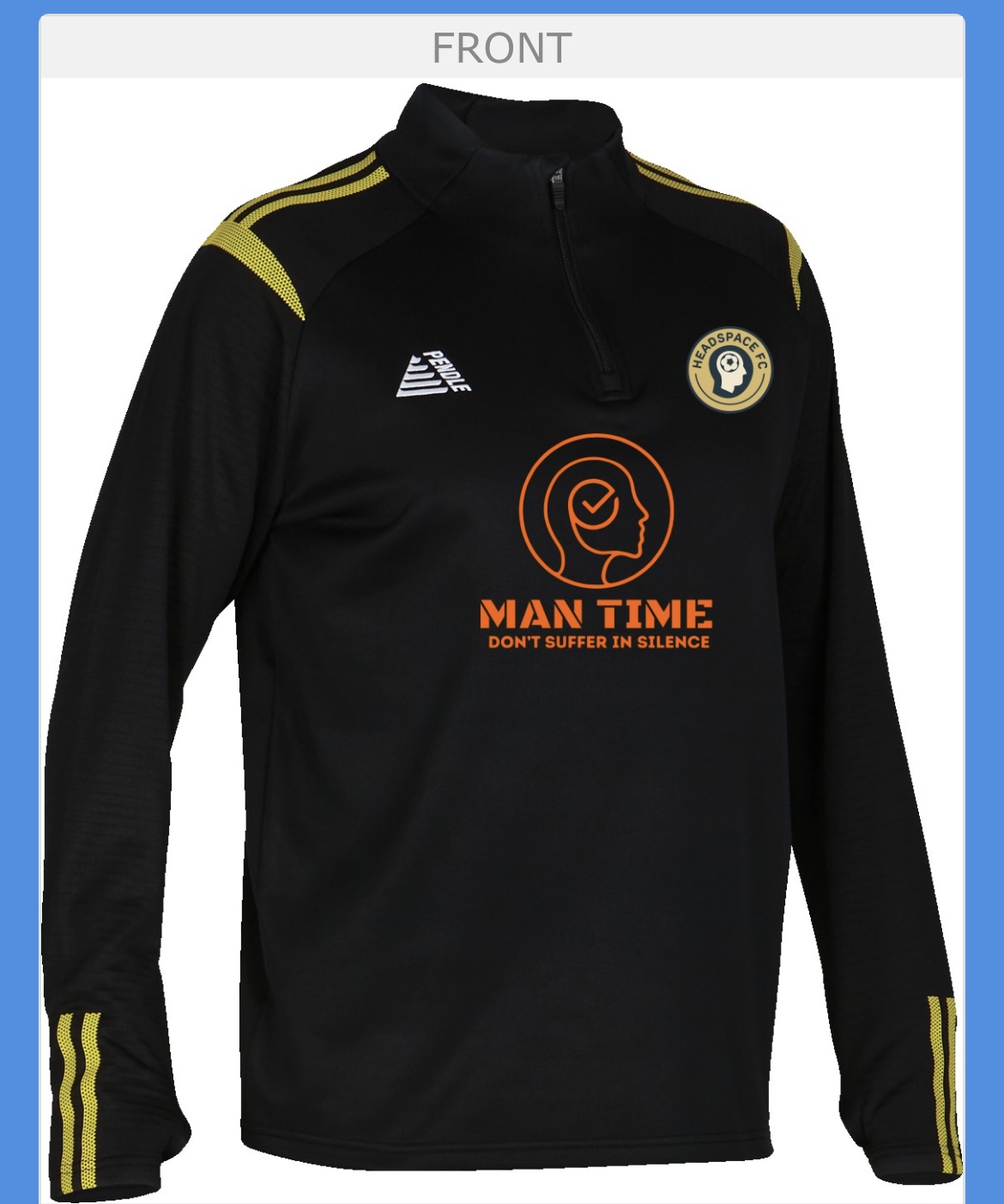 Headspace FC Black 1/4 Zip Training Top
