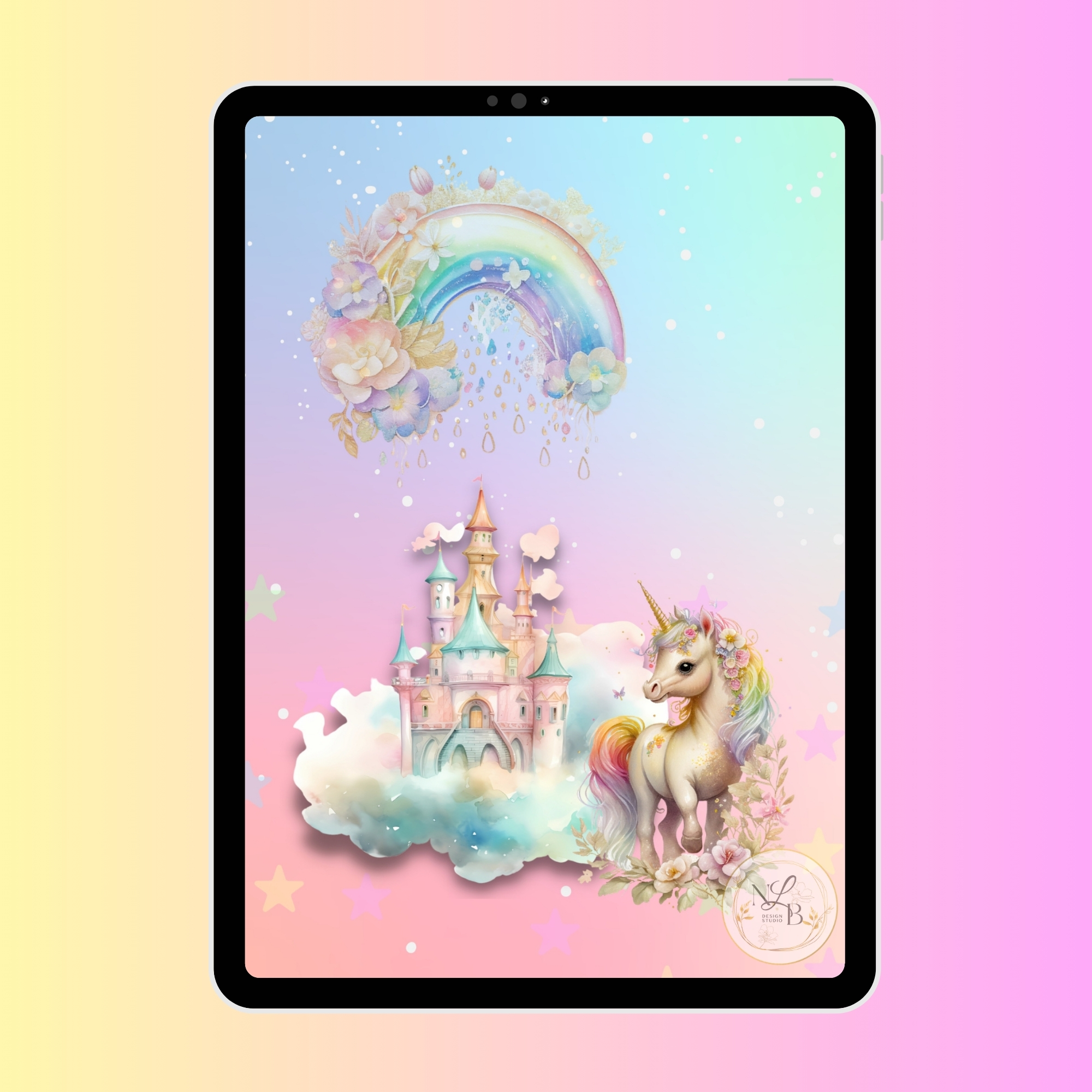 Rainbow Unicorn Nursery Art Print