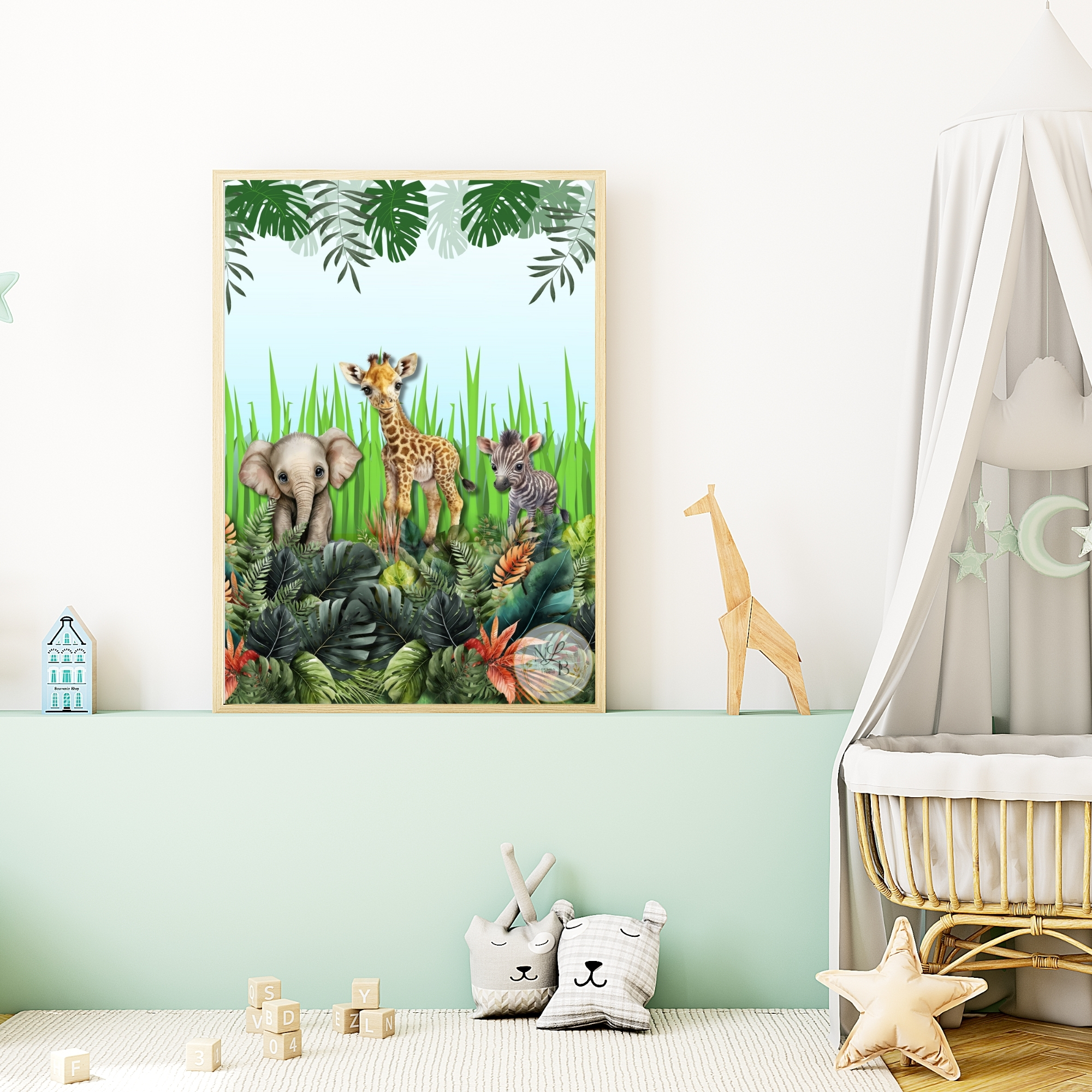Jungle Safari Nursery Art Print