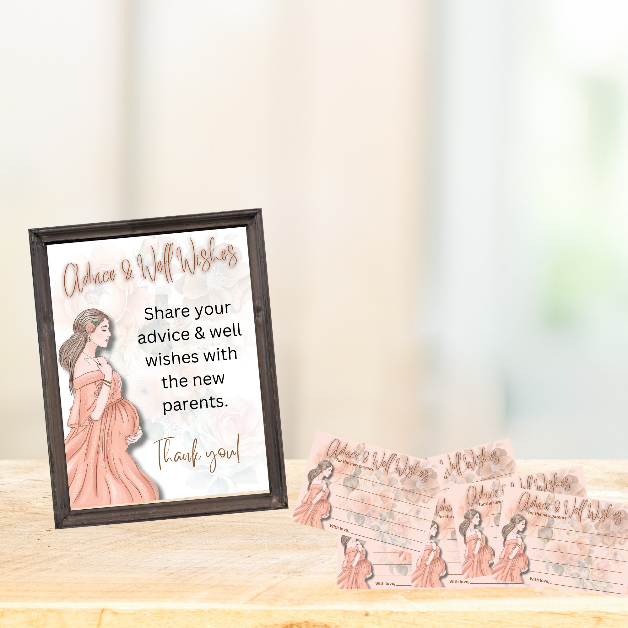 Peach Carriage Baby Shower Favor Kit
