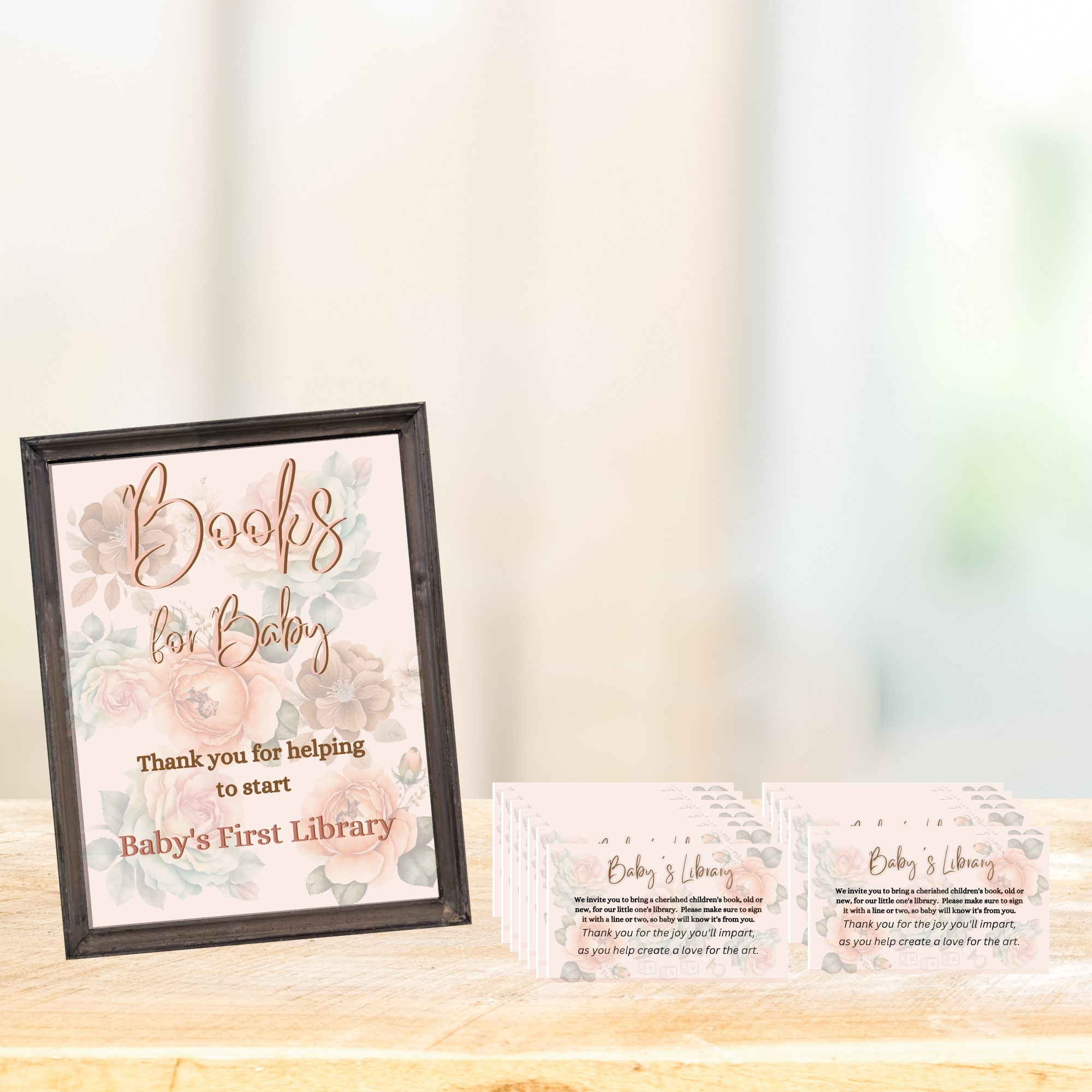 Peach Carriage Baby Shower Favor Kit