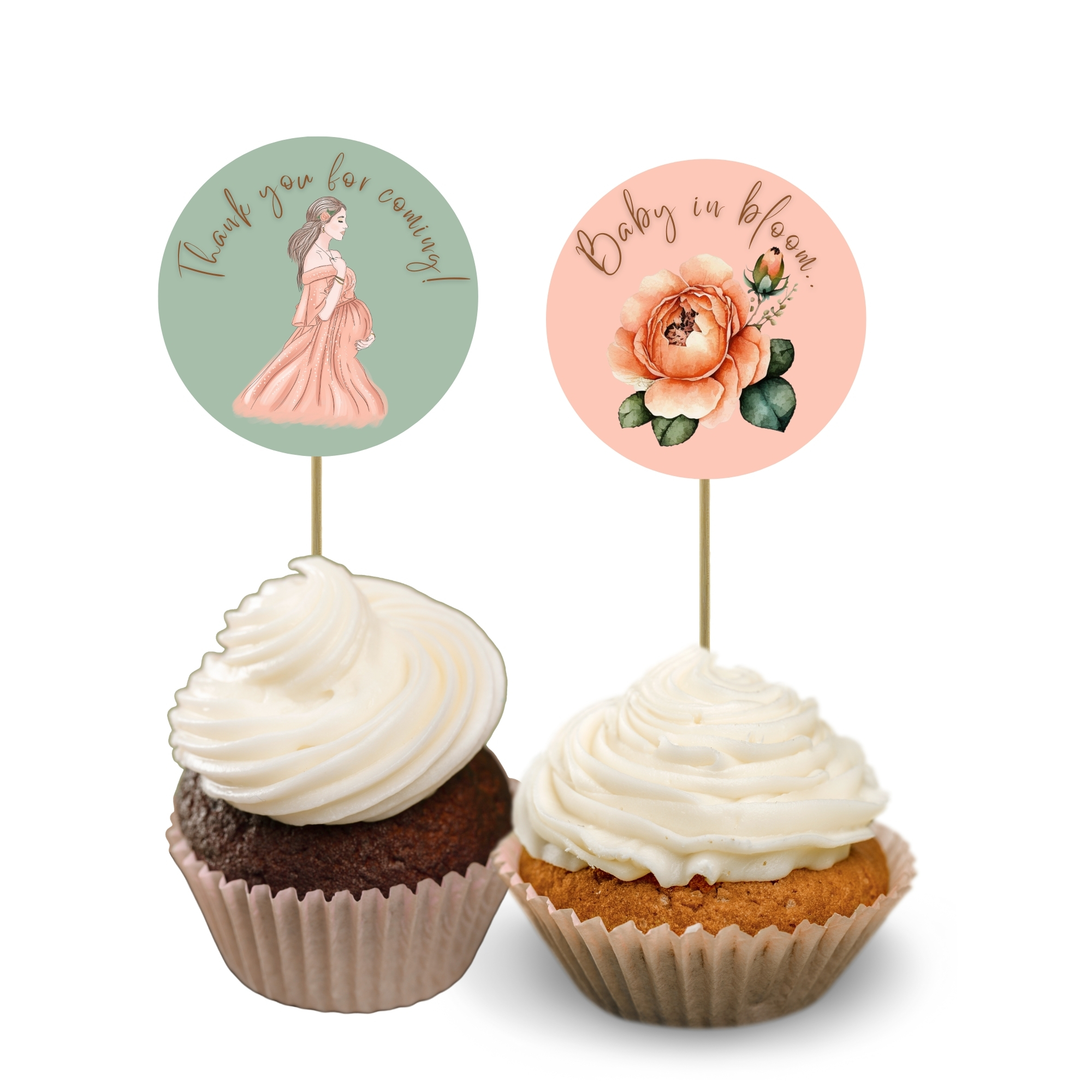 Peach Carriage Baby Shower Favor Kit