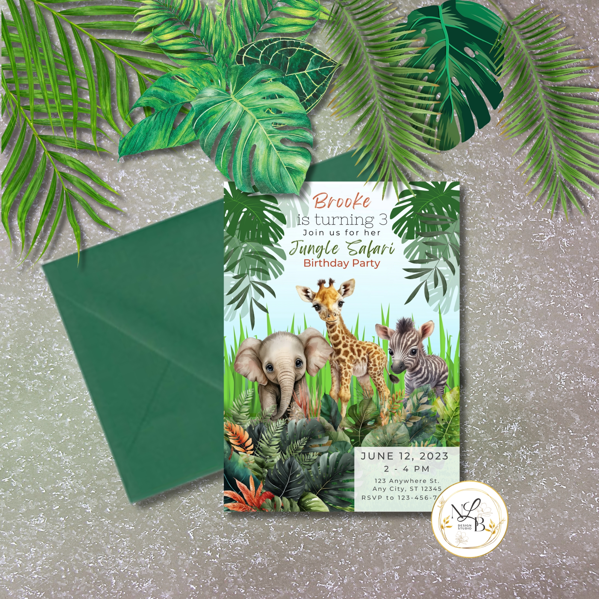 Jungle Safari Personalized Invitation