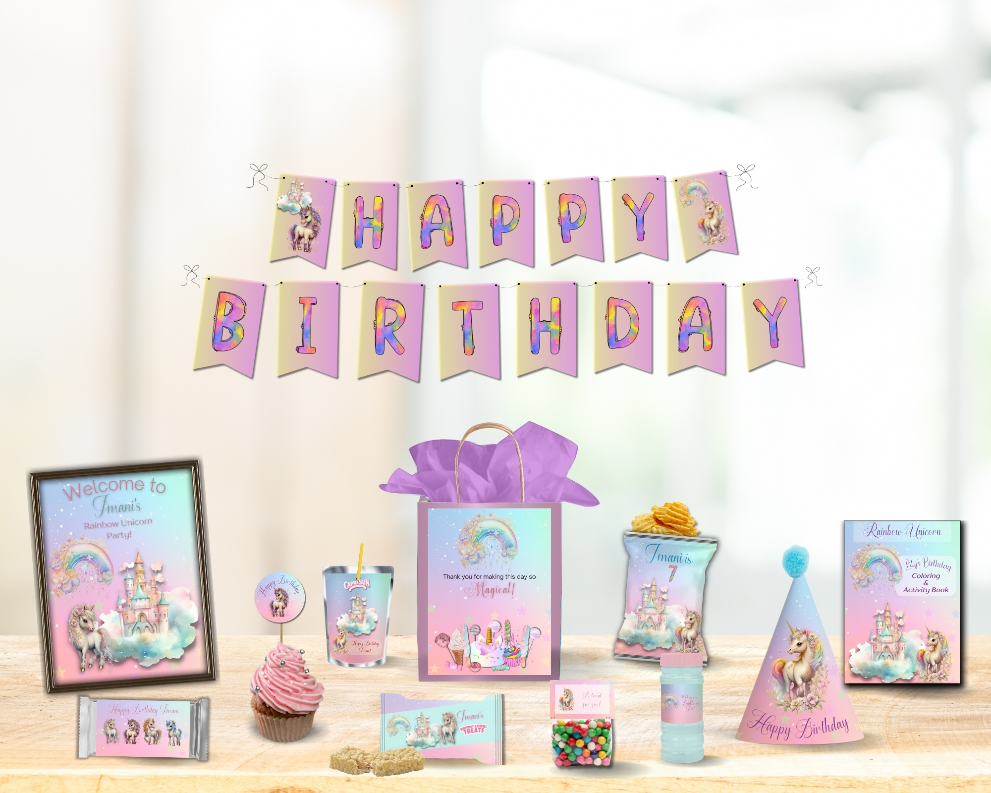 Rainbow Unicorn Party Favor Kit