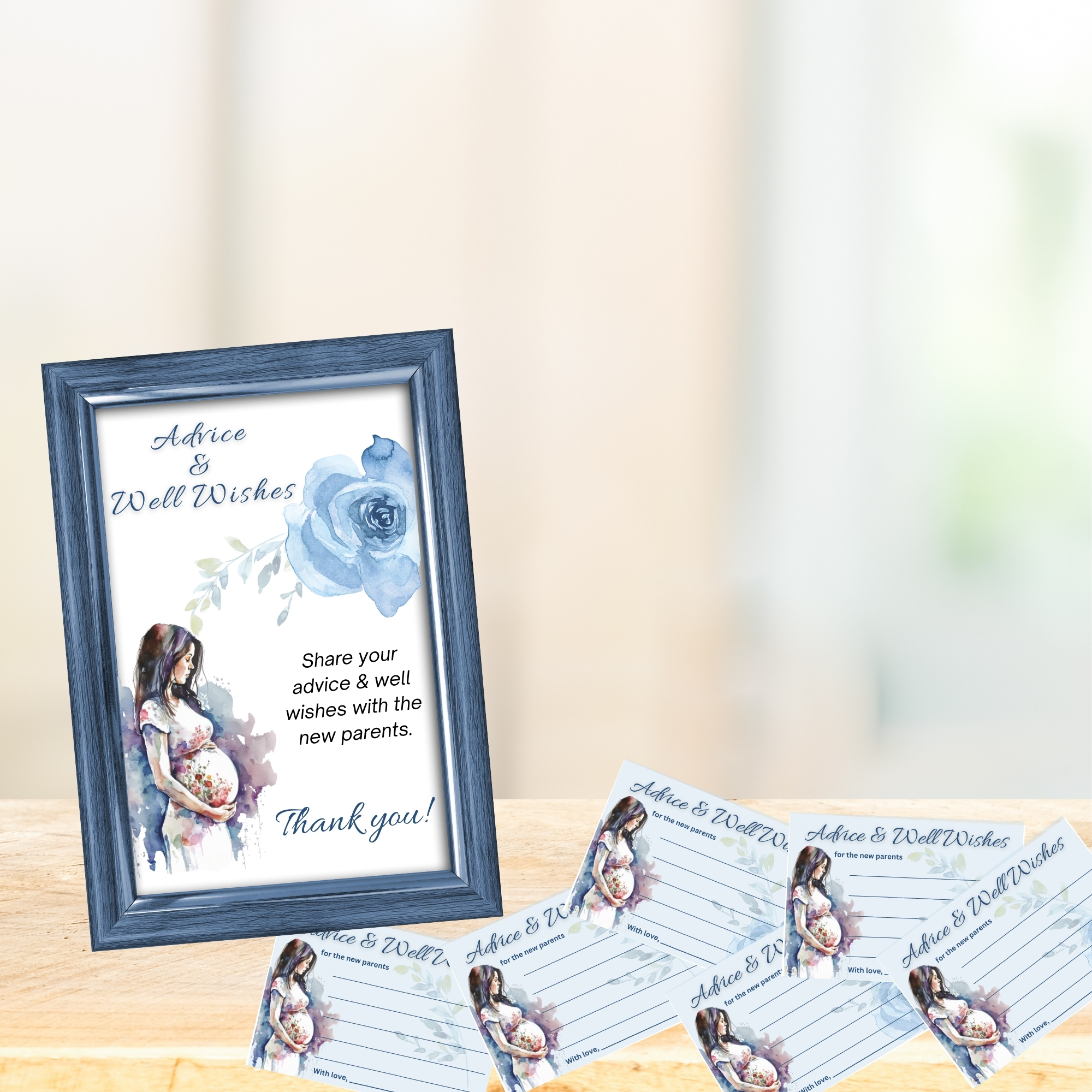 Blue Floral Baby Shower Favor Kit