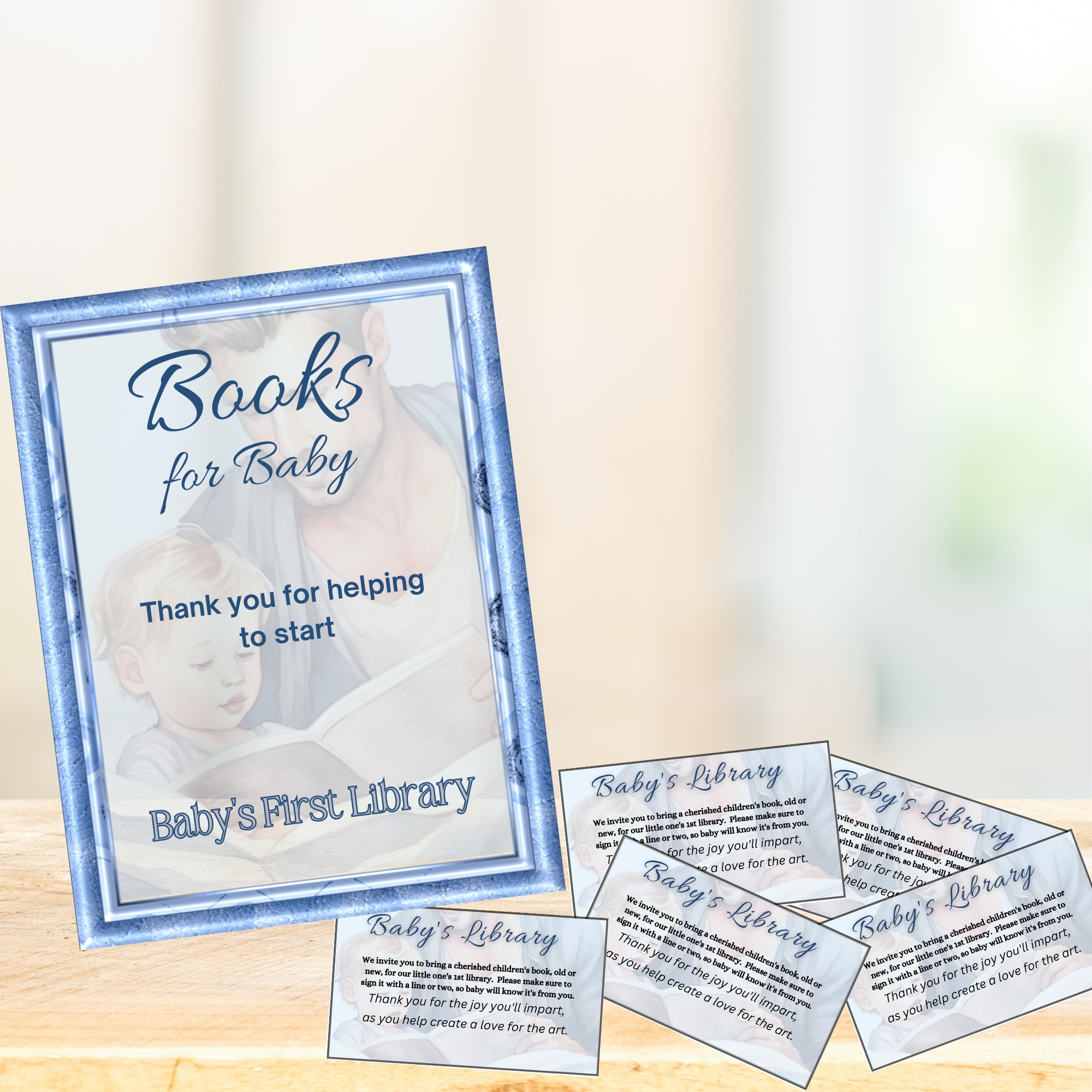 Blue Floral Baby Shower Favor Kit