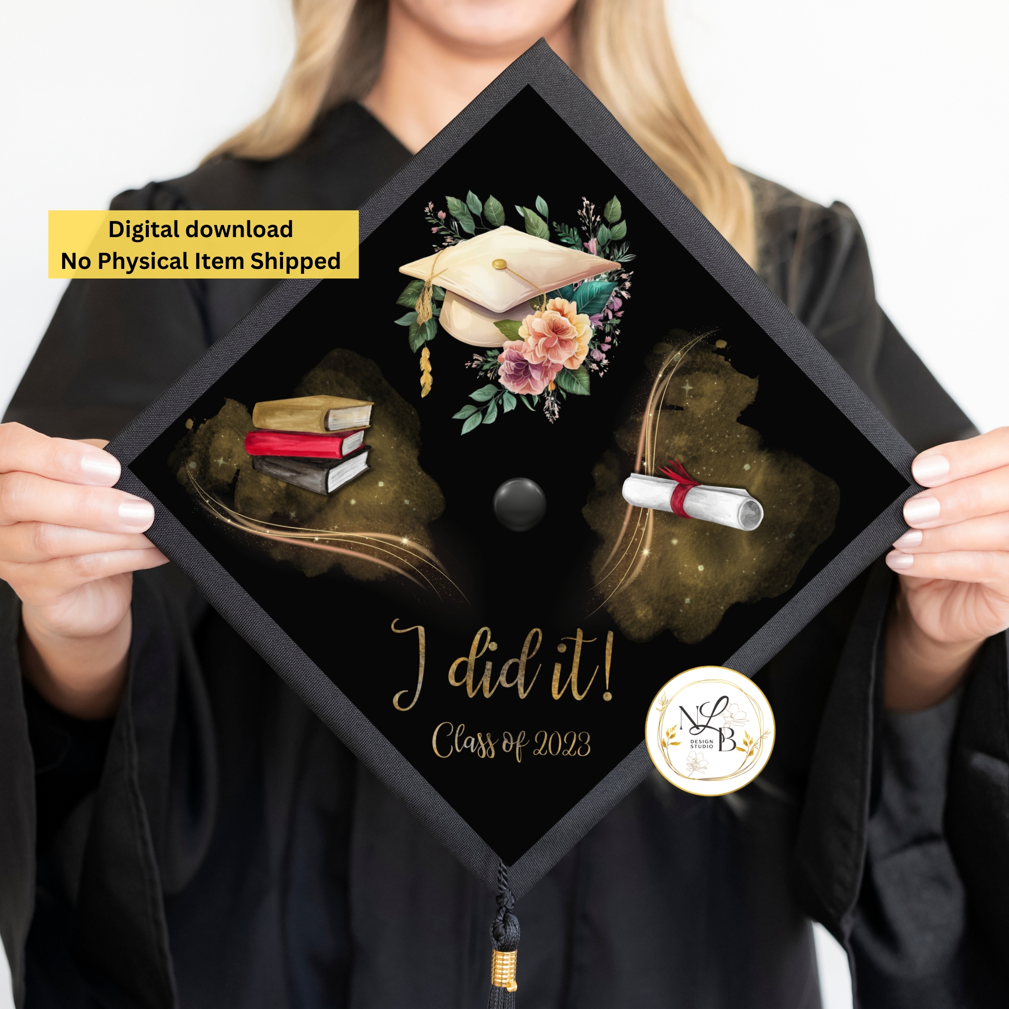 I Did It! - MADE TO ORDER Graduation Cap Topper, Personalized Grad Cap