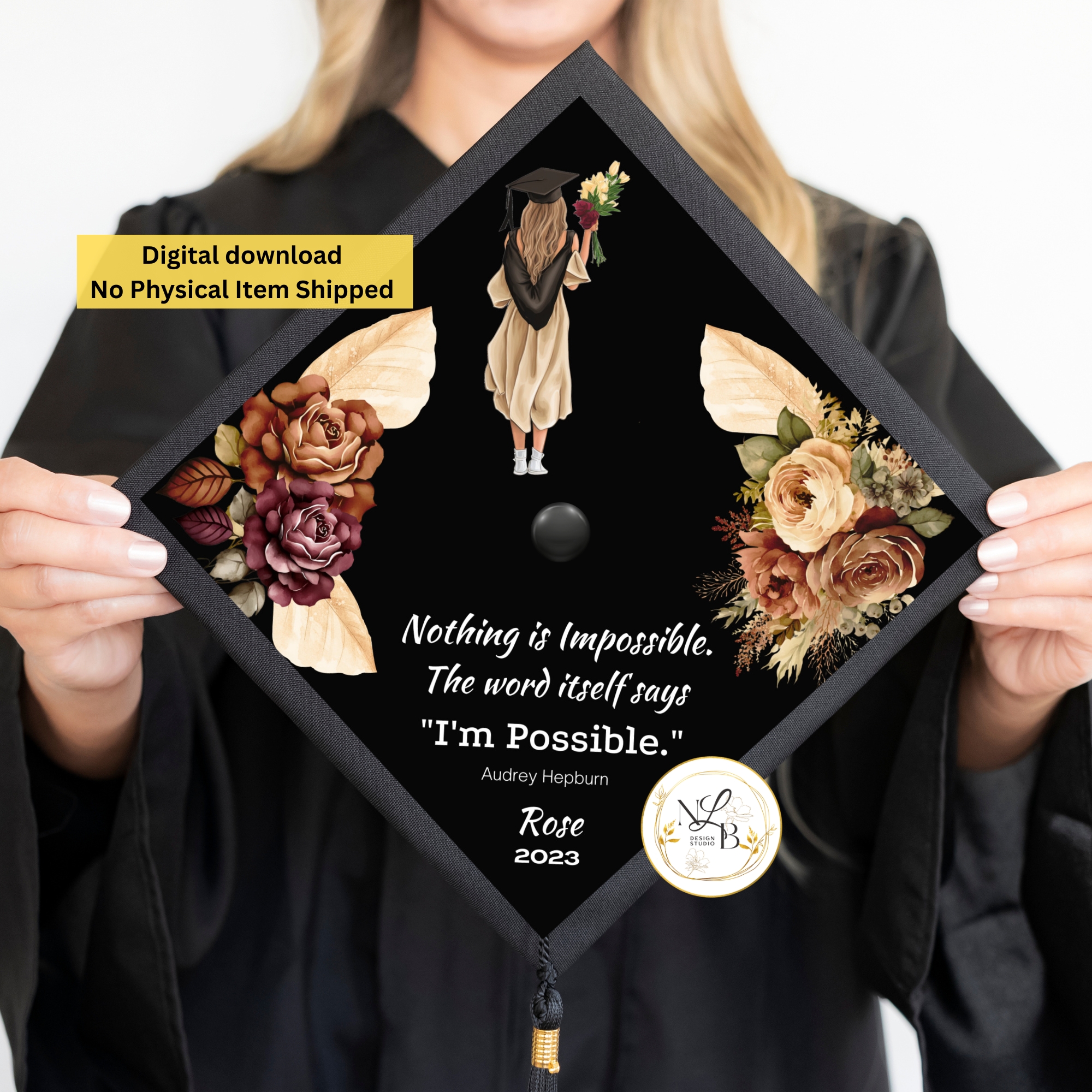 I'm Possible - MADE TO ORDER Graduation Cap Topper, Personalized Grad Cap