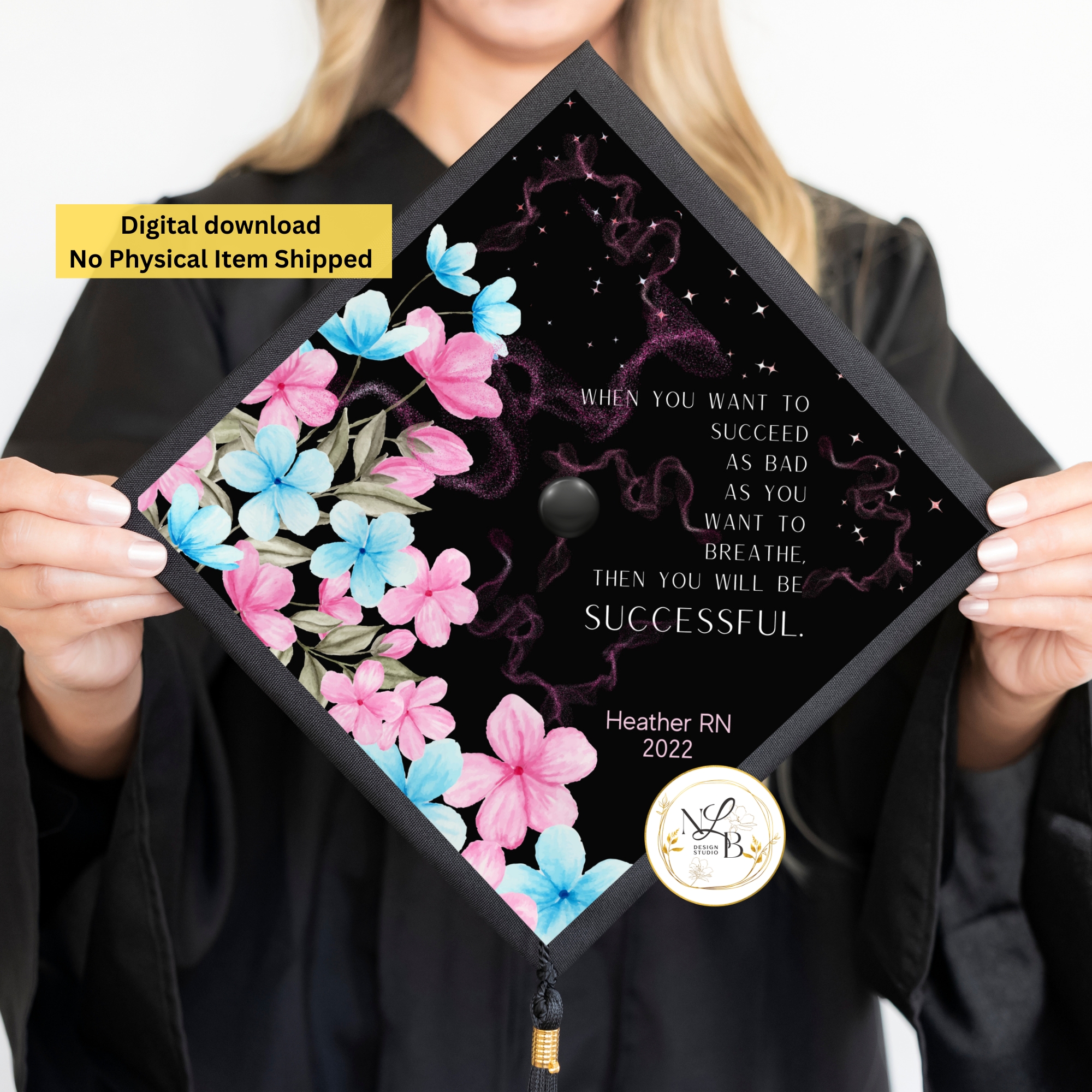 Success - MADE TO ORDER Graduation Cap Topper, Personalized Grad Cap