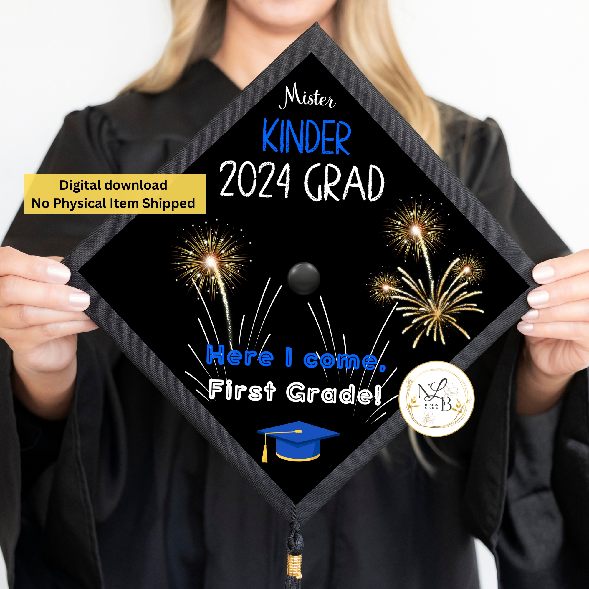 Mr. Kinder Grad - MADE TO ORDER Graduation Cap Topper, Personalized Grad Cap