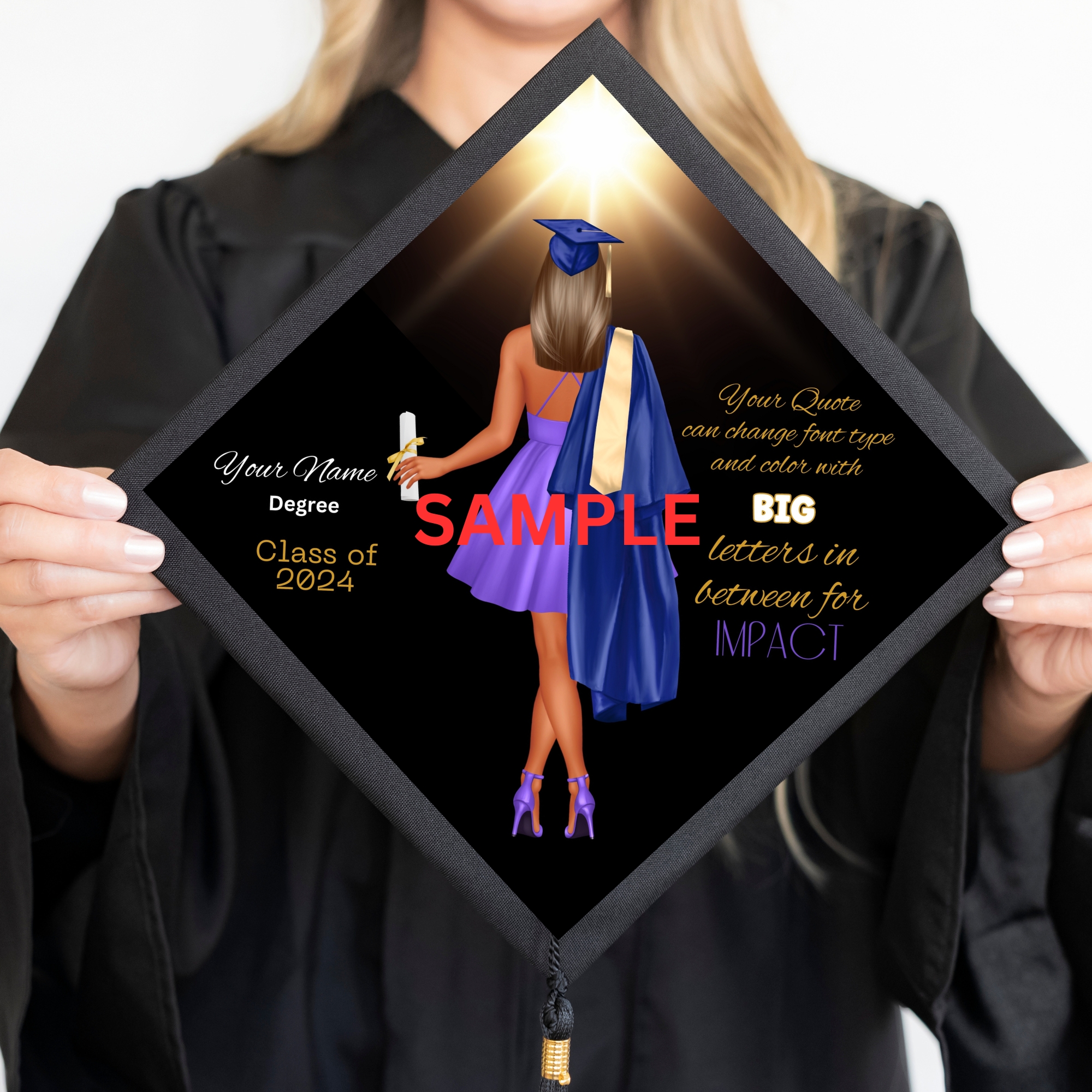 CUSTOM ORDER Graduation Cap Topper, Personalized Grad Cap