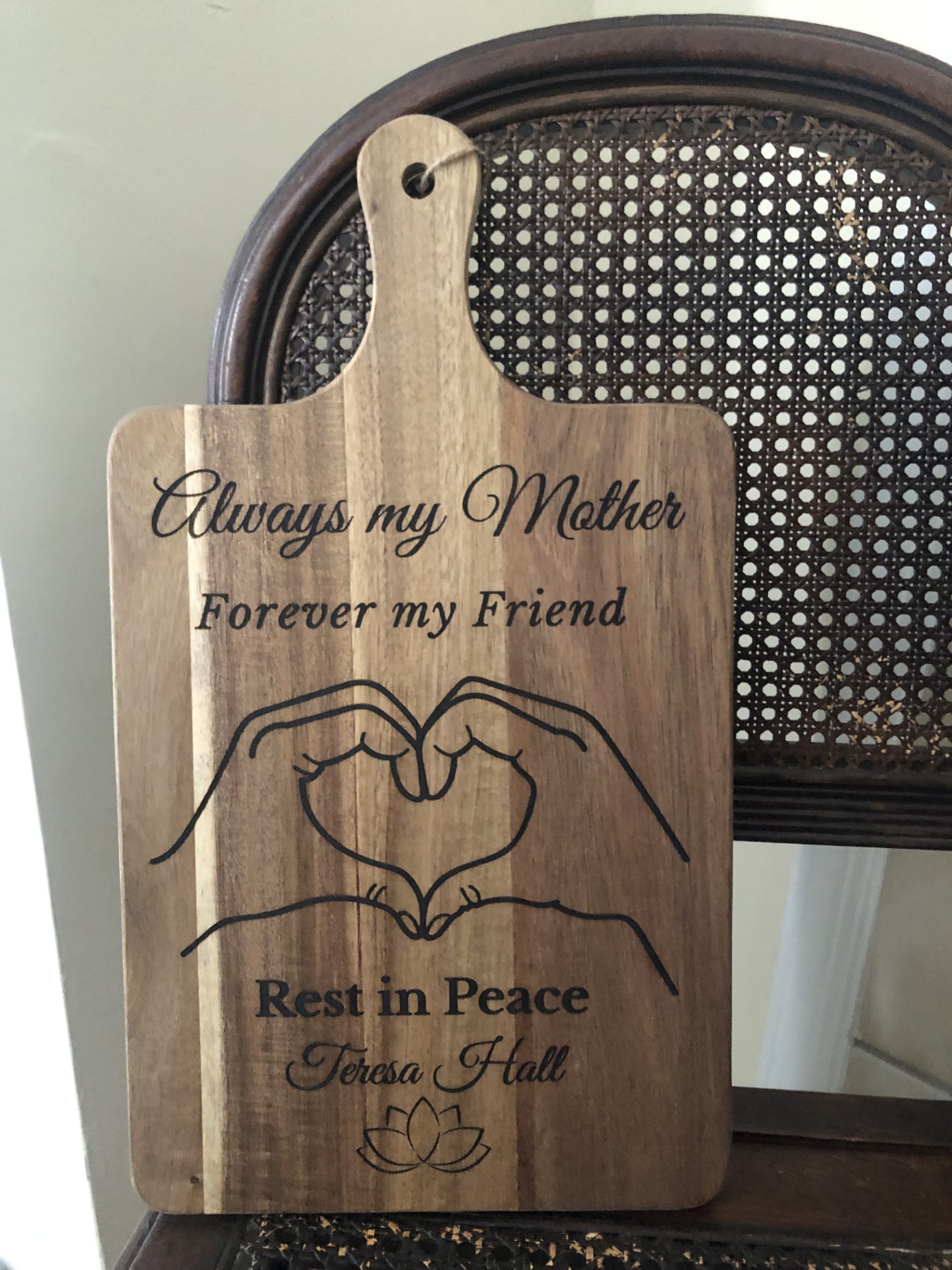 Personalized Memorial Wooden Cutting Board