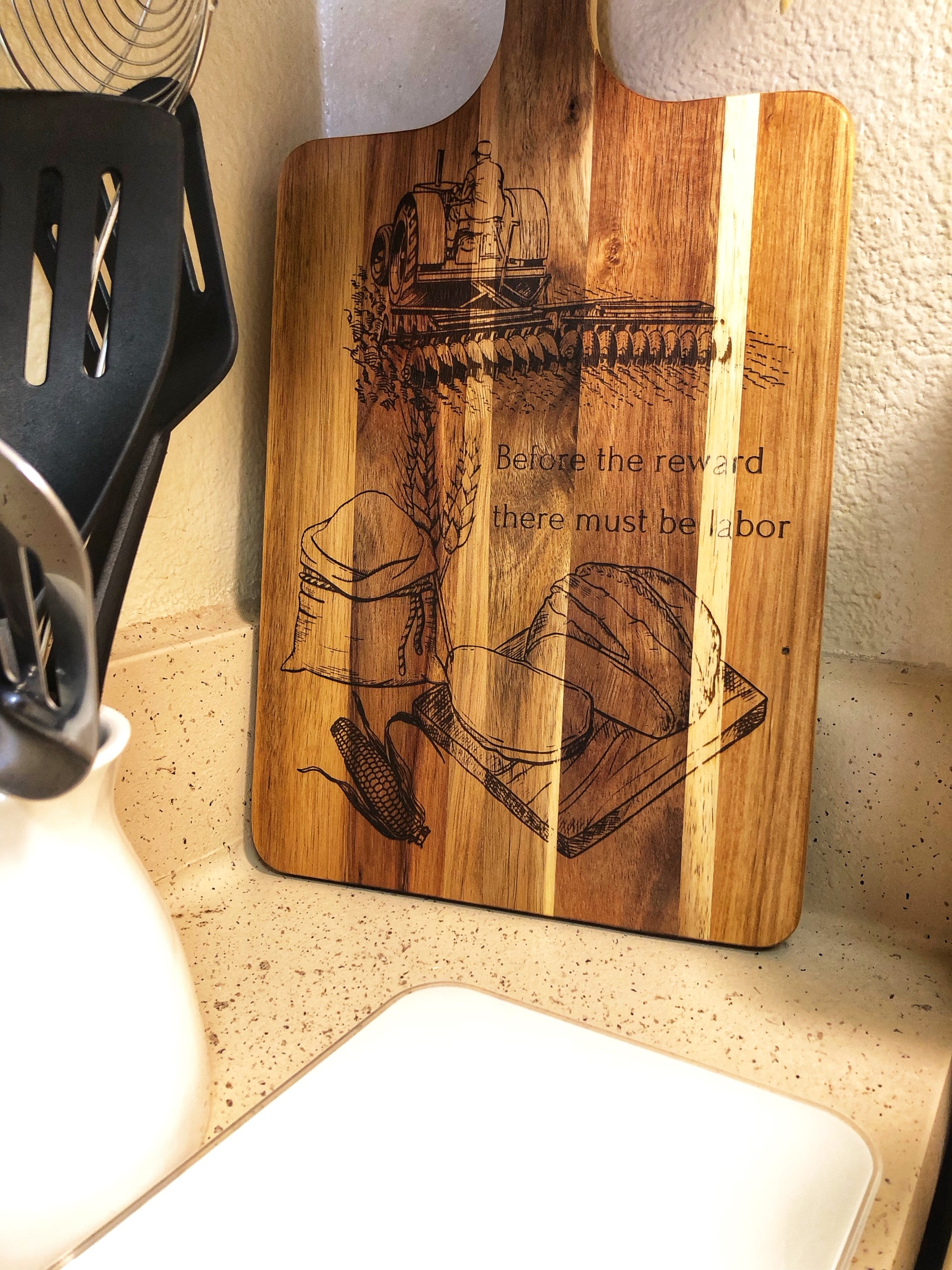 Farming Harvest Rustic Wooden Cutting Board