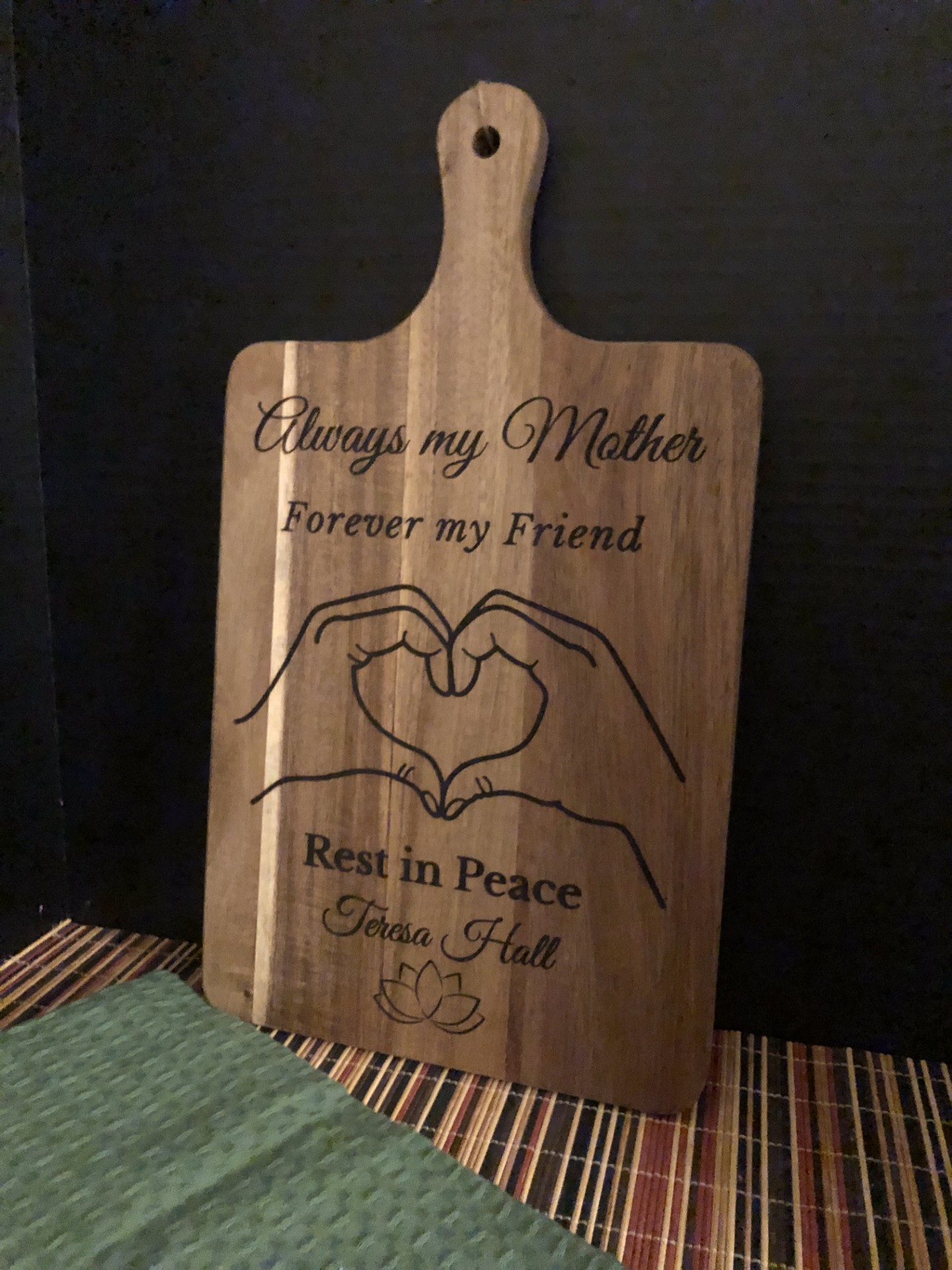 Personalized Memorial Wooden Cutting Board