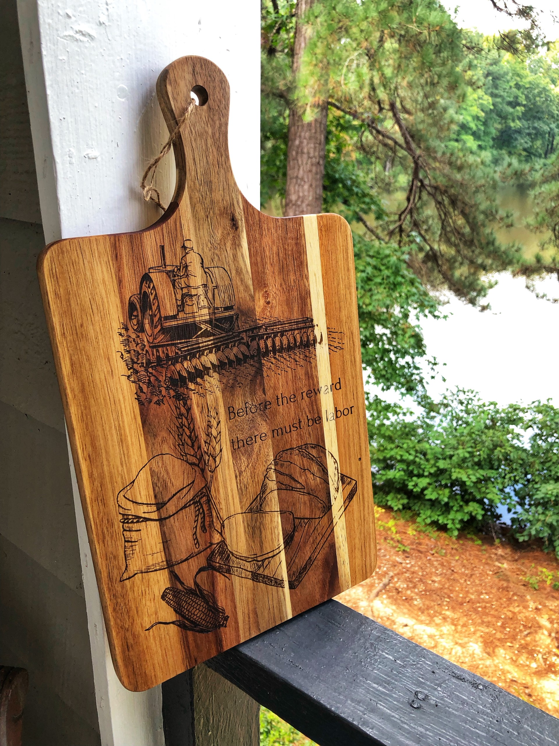 Farming Harvest Rustic Wooden Cutting Board
