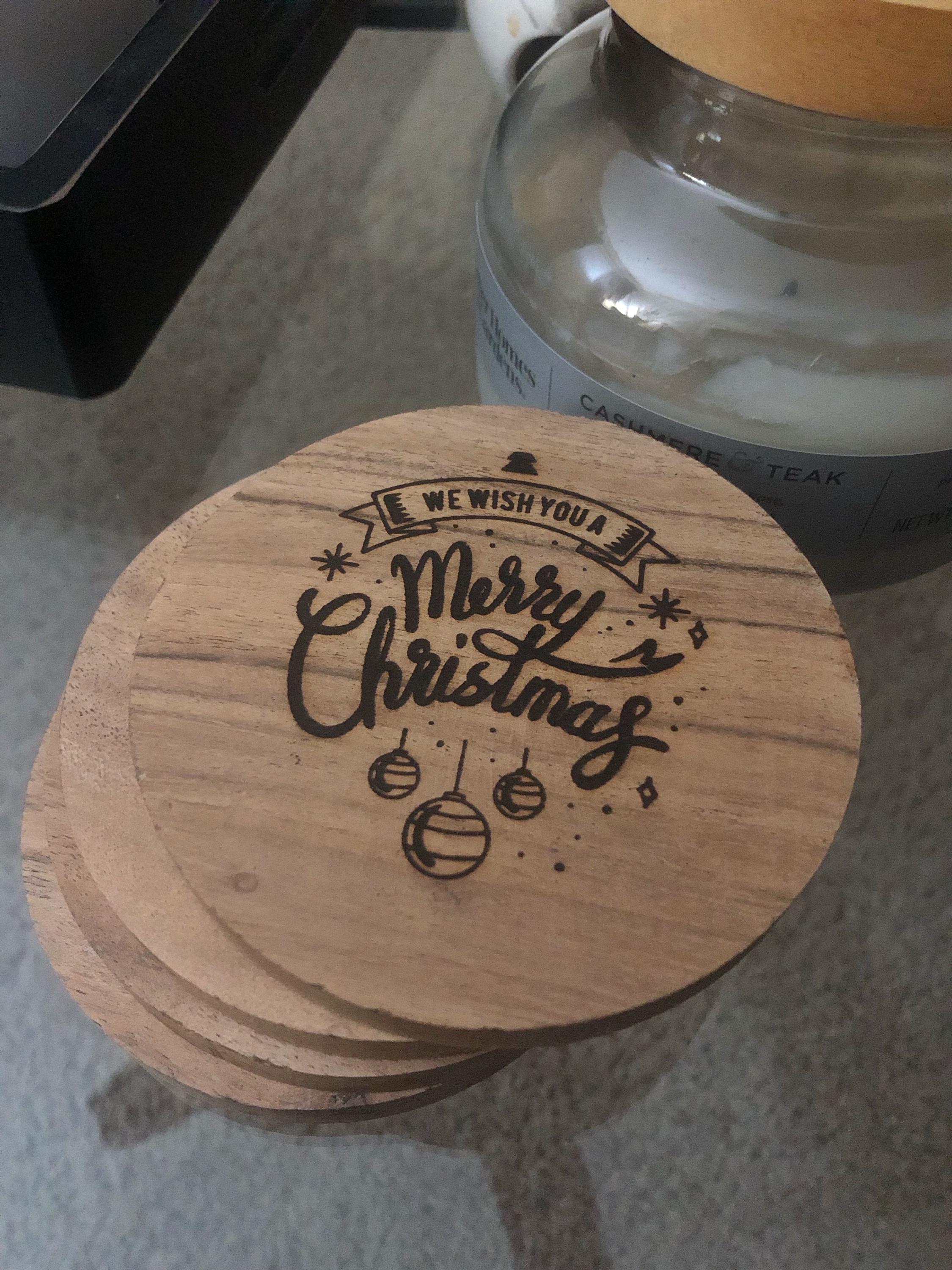 Wooden Merry Christmas Festive Coasters