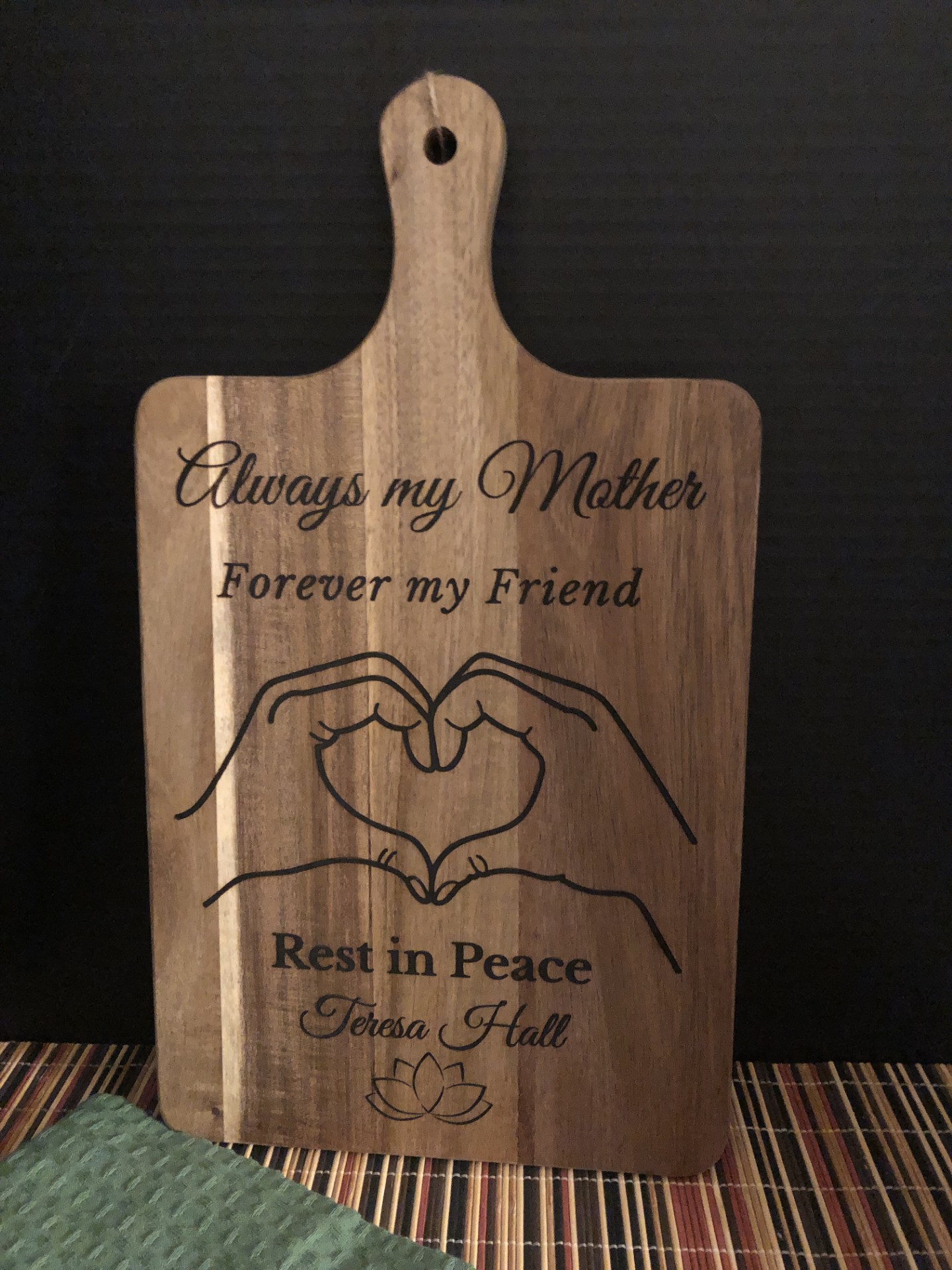 Personalized Memorial Wooden Cutting Board