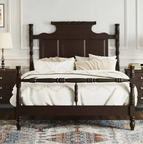 Wooden Four-Poster Bed