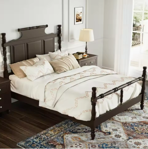 Wooden Four-Poster Bed