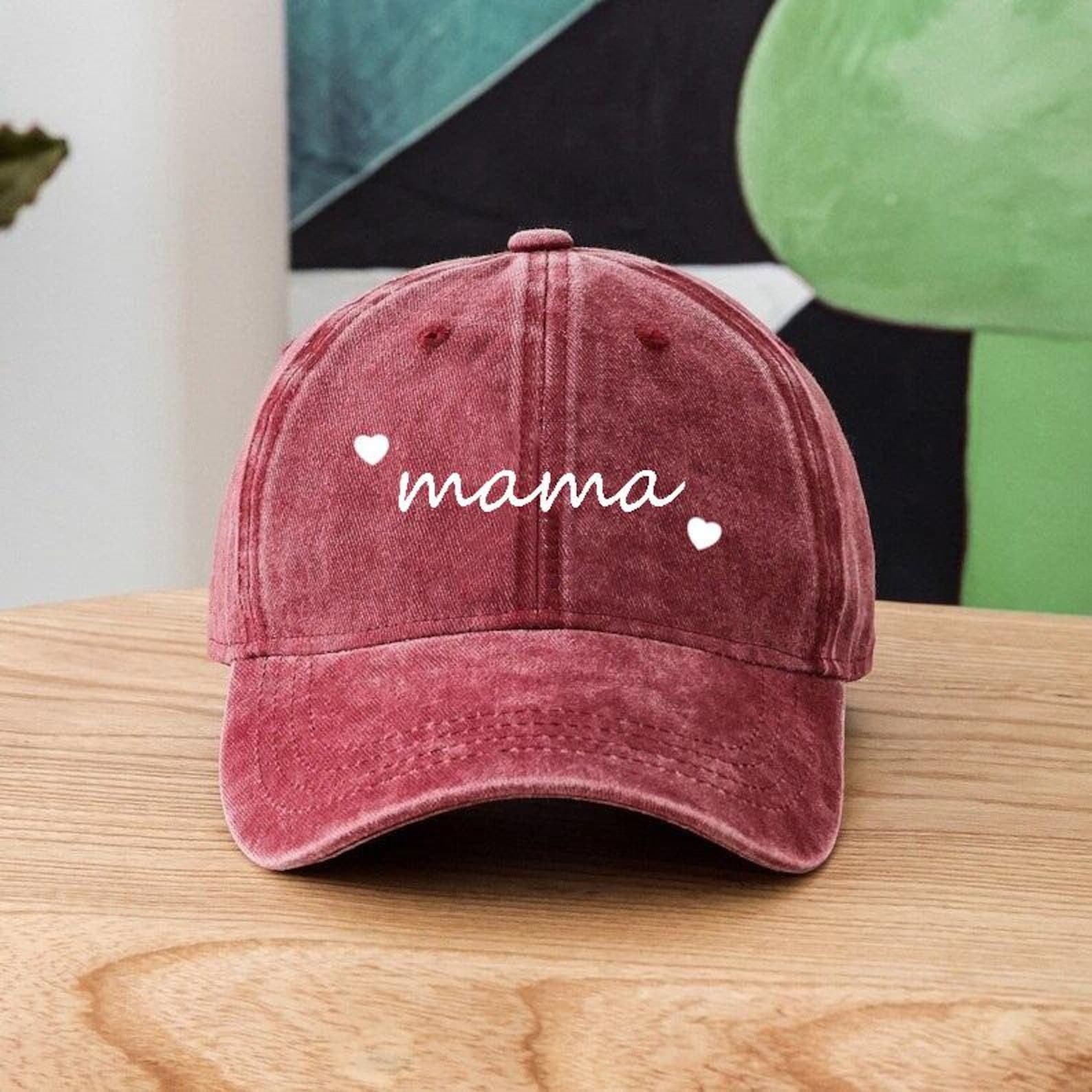 Custom Mama Hat, Embroidered Mom Hat, I love mama Hat, Moms Club Hats, Customized Gift for Mom, Cotton Hat, Vintage Adjustable Cap