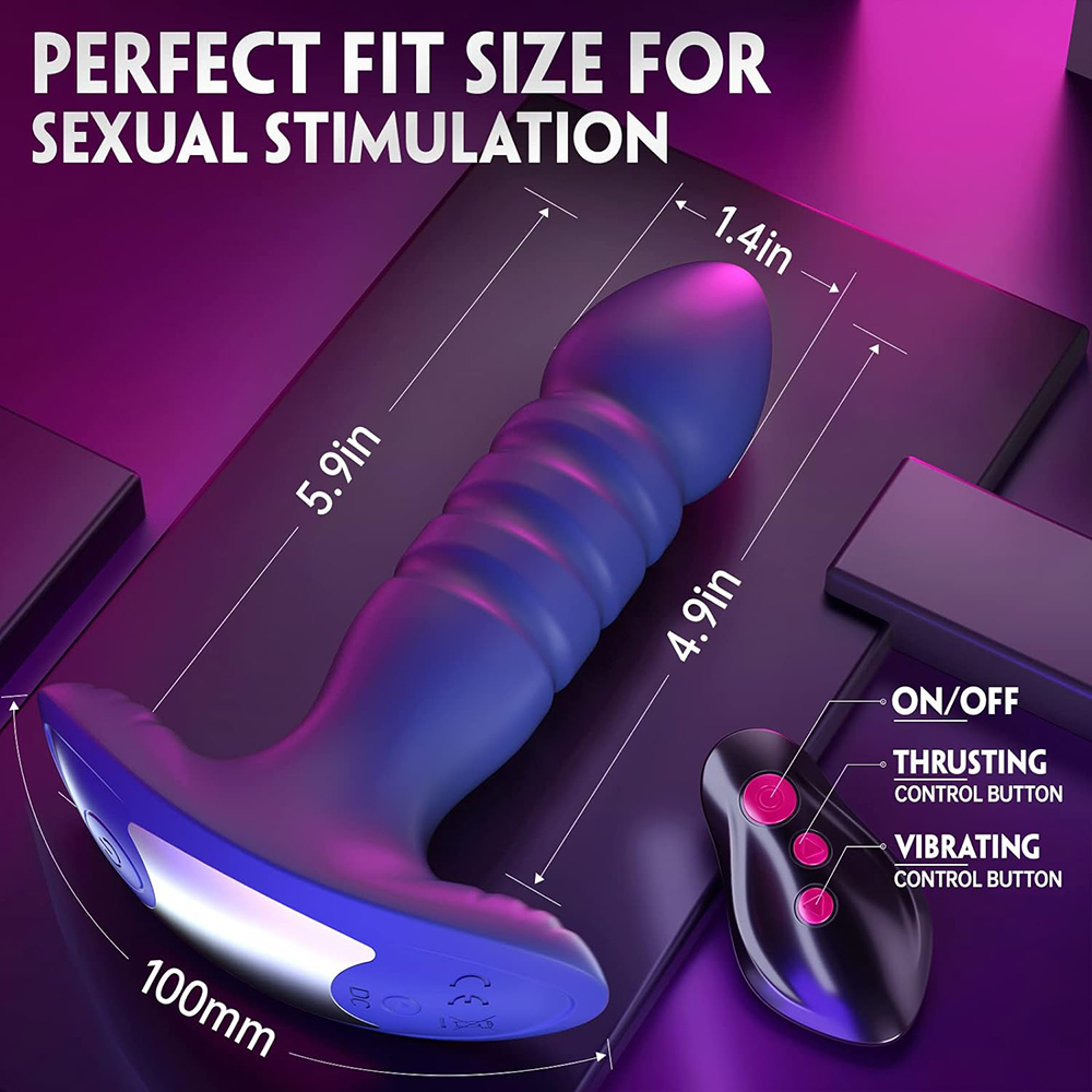 Anal Plug Vibrator with App Control Sex Toy for Men Women - Prostate Massager with 7 Thrusting & Vibrating Modes Adult Anal Vibrator Butt Stimulator Plug for Male Female