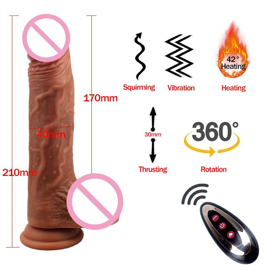 Realistic Dildo G-spot Vibrator Heating Big Dick Penis Penetration Anal Telescopic Female Vagina Stimulator Sex Toys for Women