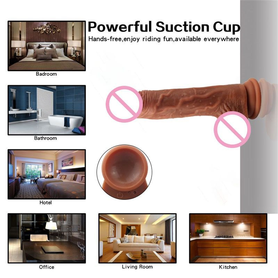 Realistic Dildo G-spot Vibrator Heating Big Dick Penis Penetration Anal Telescopic Female Vagina Stimulator Sex Toys for Women
