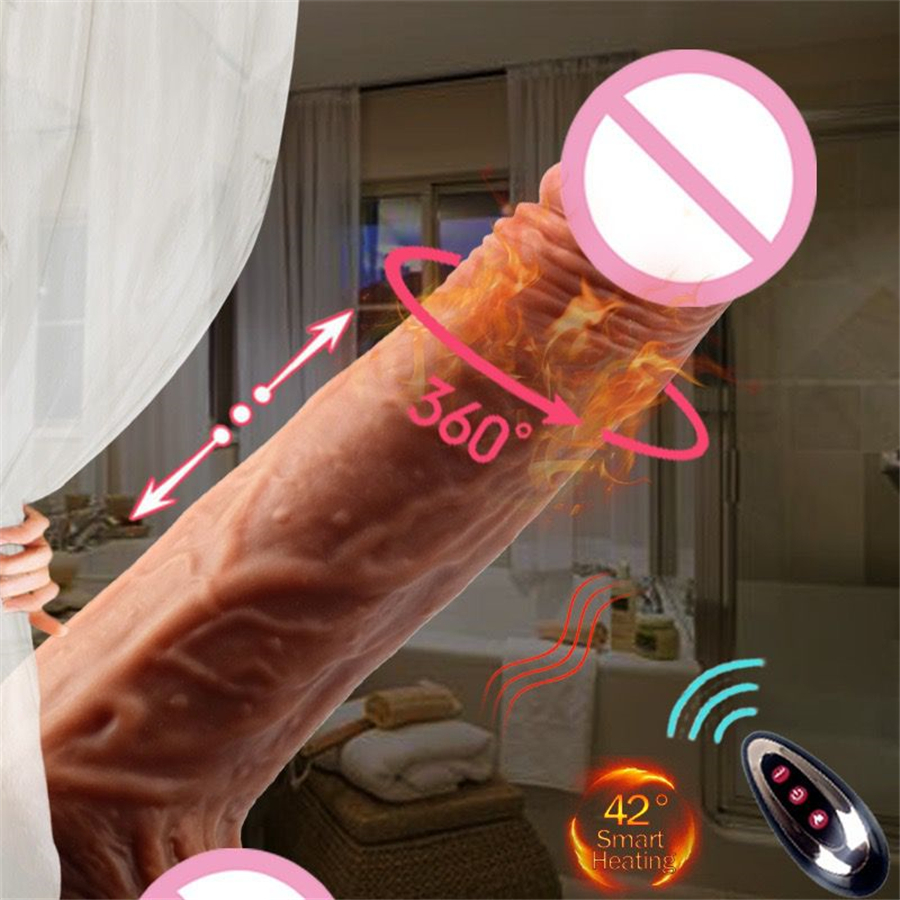 Realistic Dildo G-spot Vibrator Heating Big Dick Penis Penetration Anal Telescopic Female Vagina Stimulator Sex Toys for Women