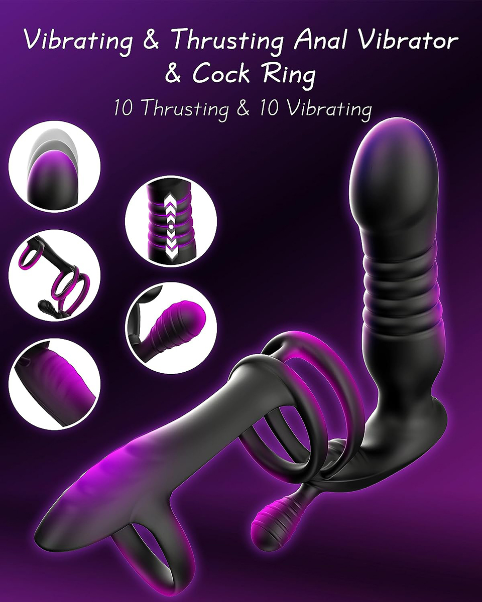 Vibrating Cock Ring with Rose Clitoral Stimulator,Couples Adult Sex Toys for Men Women, Pleasure Penis Ring Vibrator with 9 Vibrations G Spot Stimulation,Male Vibrator Sex Toys