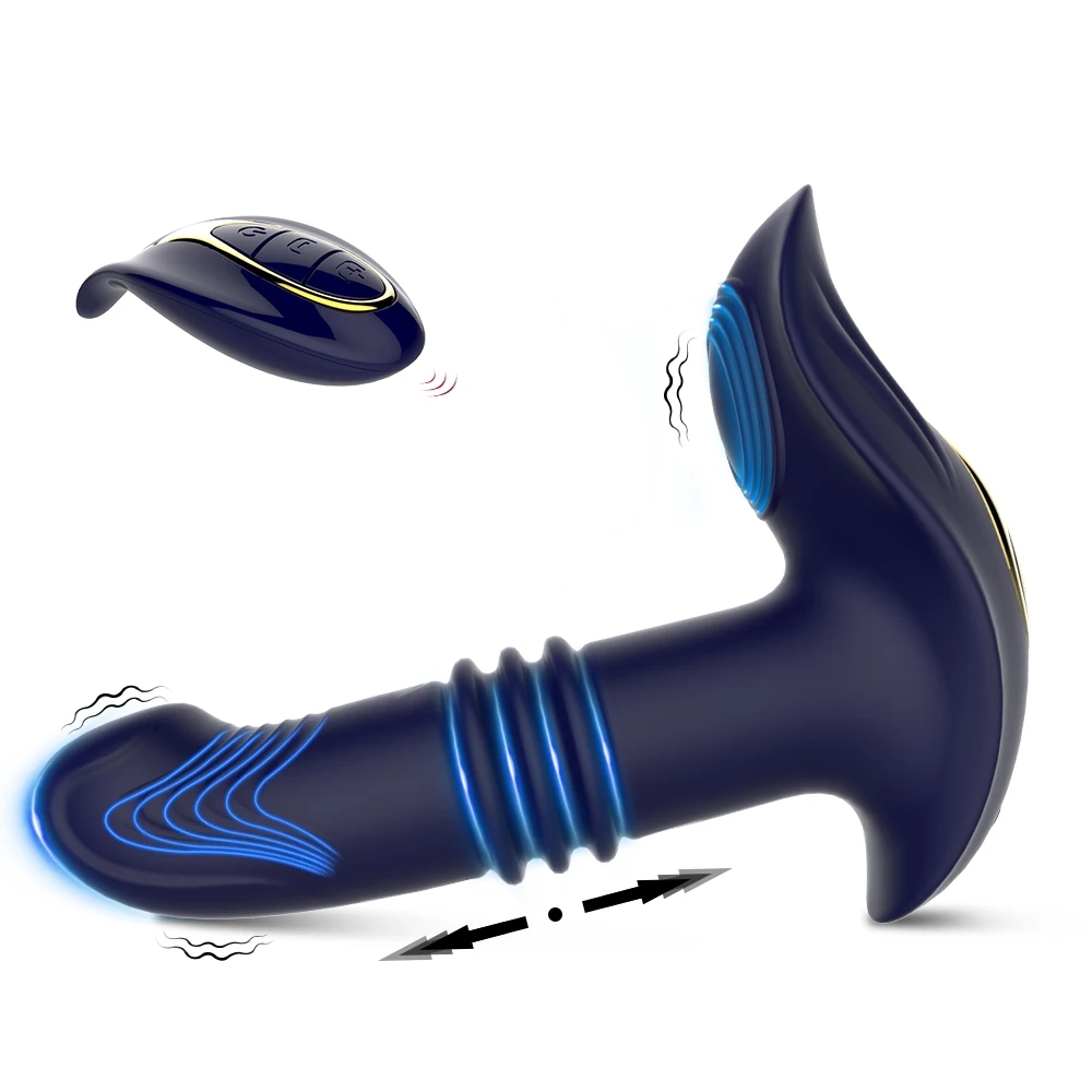 Thrusting Vibrating Prostate Massager Anal Butt Plug, Anal Male Adult Sex Toys for Men Women Couples, Remote Control Anal Dildo Vibrator, 10 Modes Anal Beads, Anal Training Sex Toy Game Play